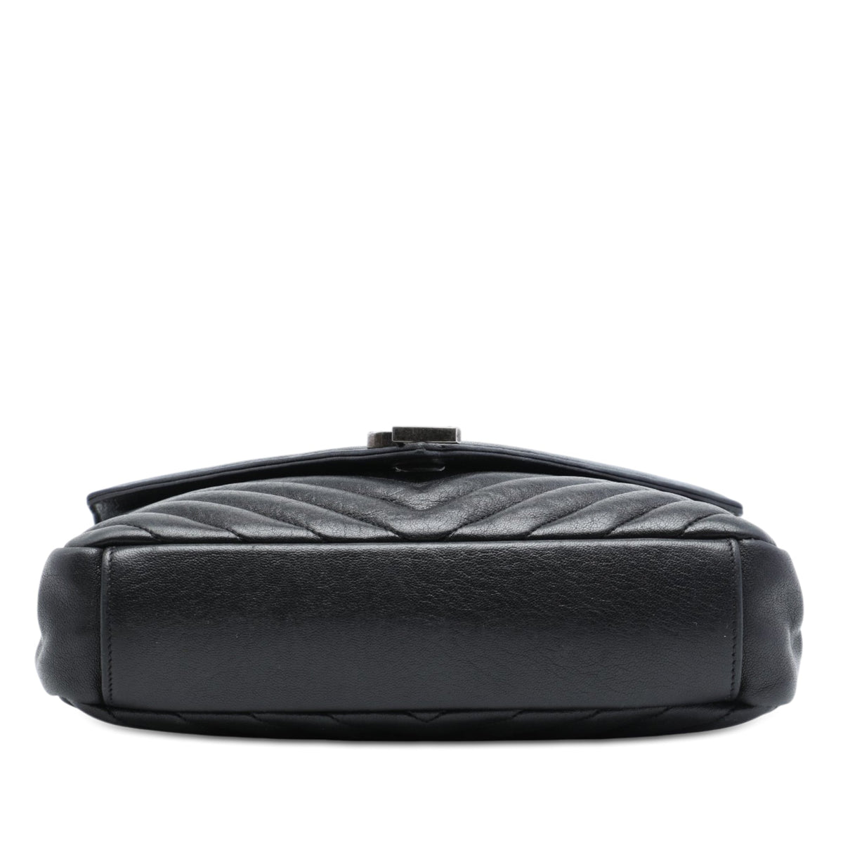 Saint Laurent Medium Chevron Sheepskin Monogram College Satchel