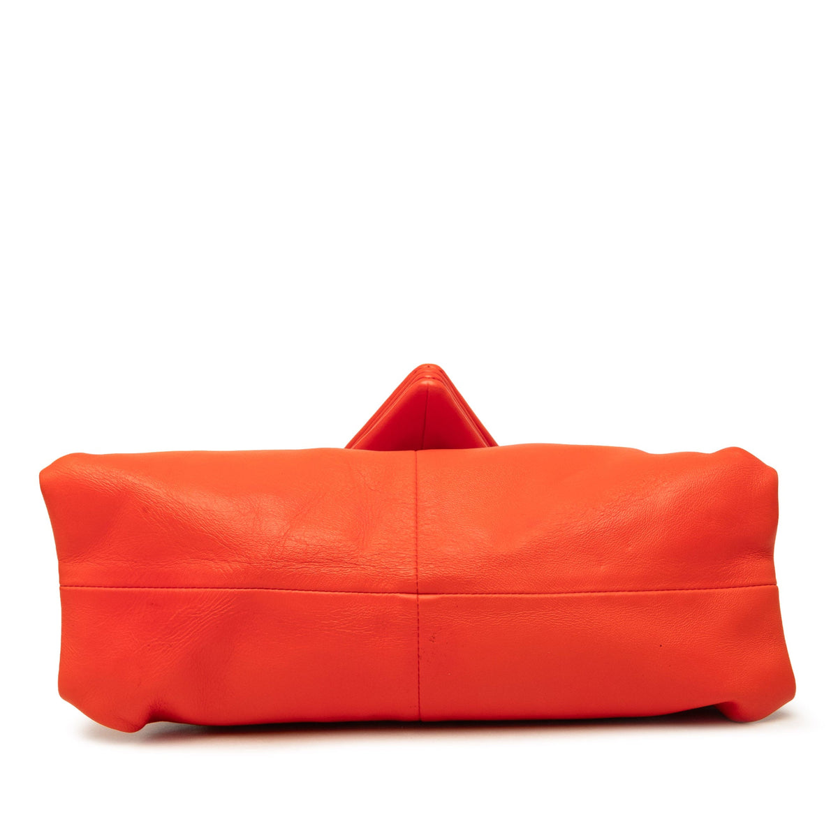 Bottega Veneta Lambskin Trine Fold Over Clutch — Orange