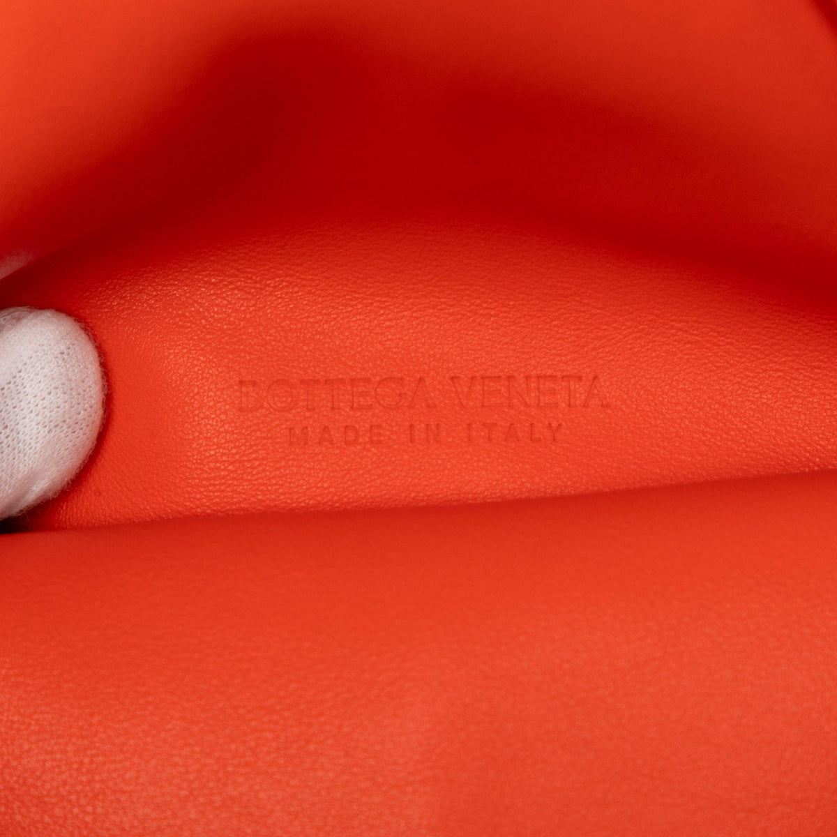 Bottega Veneta Lambskin Trine Fold Over Clutch — Orange