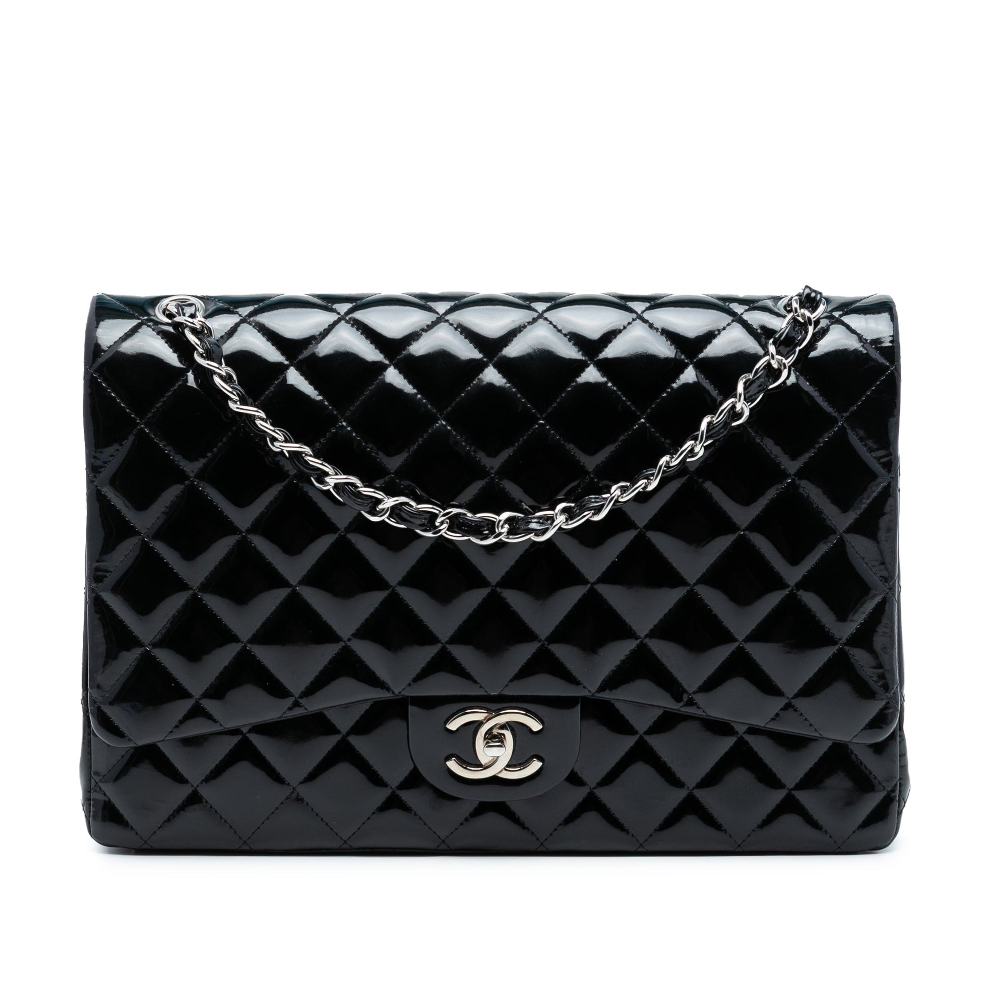 Chanel Maxi Classic Patent Double Flap