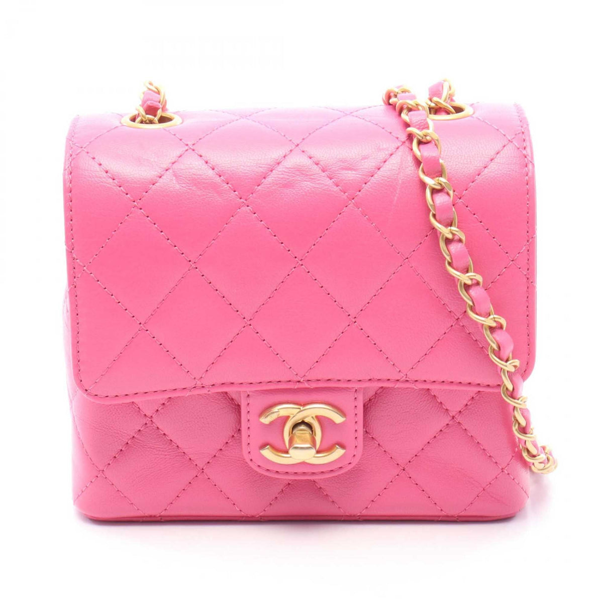 Chanel Mini Square Quilted Goatskin Flap