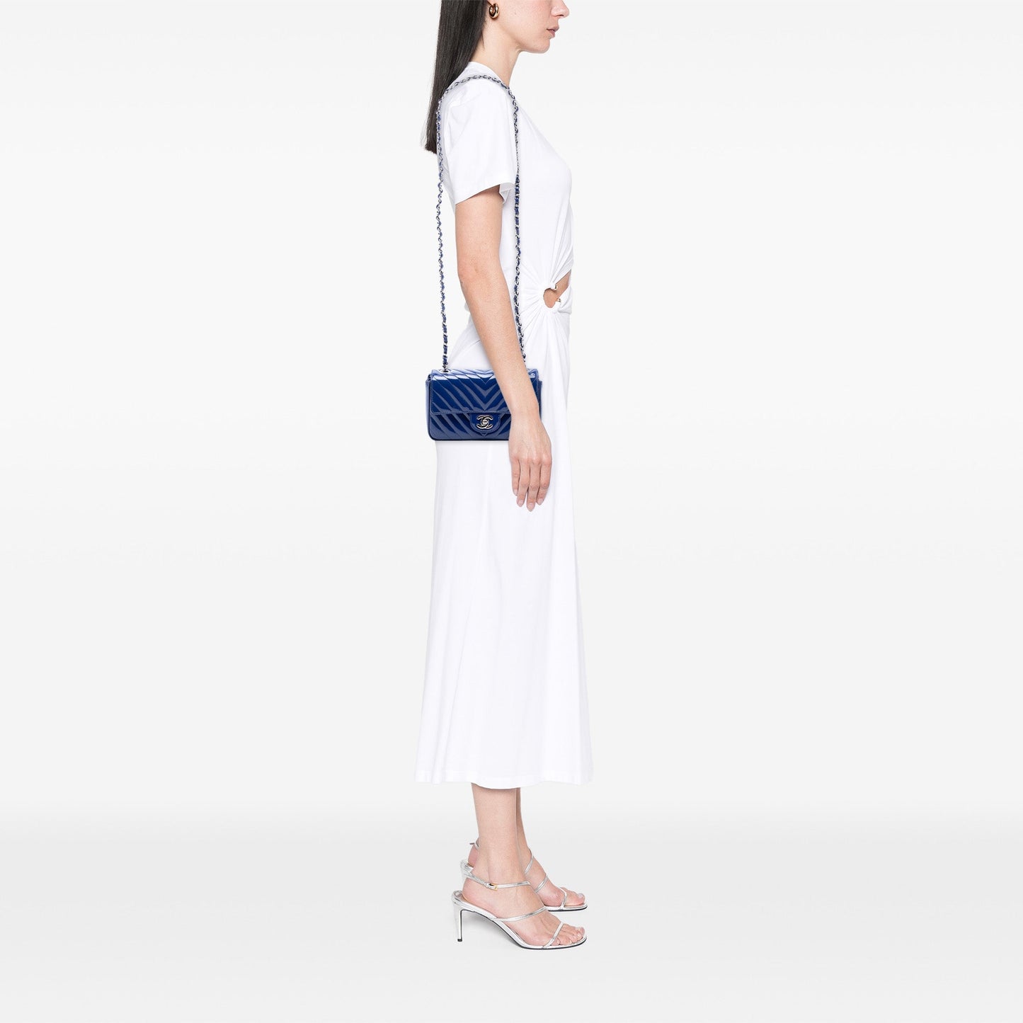 Chanel Mini Rectangular Classic Chevron Patent Single Flap