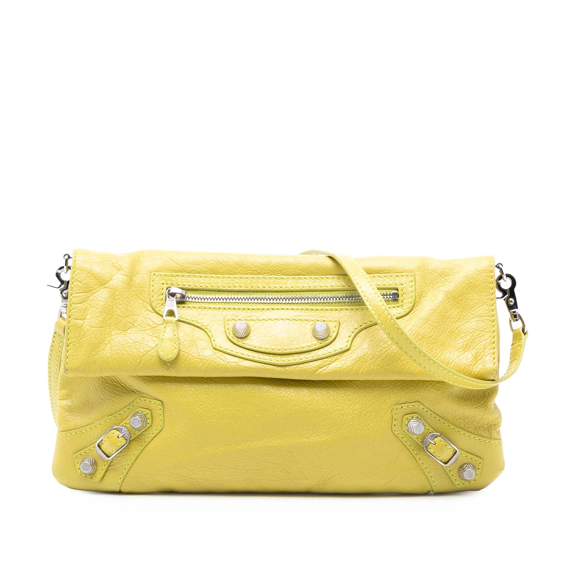 Balenciaga Lambskin Motocross Giant 12 Envelope Clutch With Strap