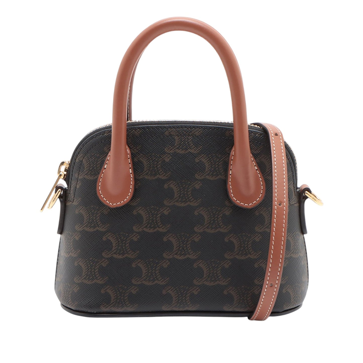 Celine Triomphe Coated Canvas Dome Satchel