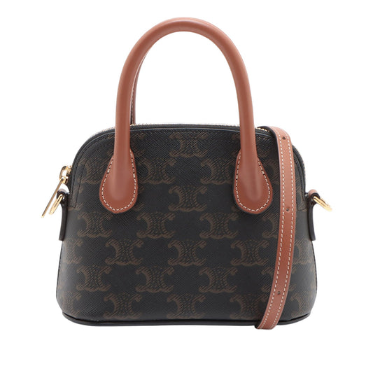 Celine Triomphe Coated Canvas Dome Satchel