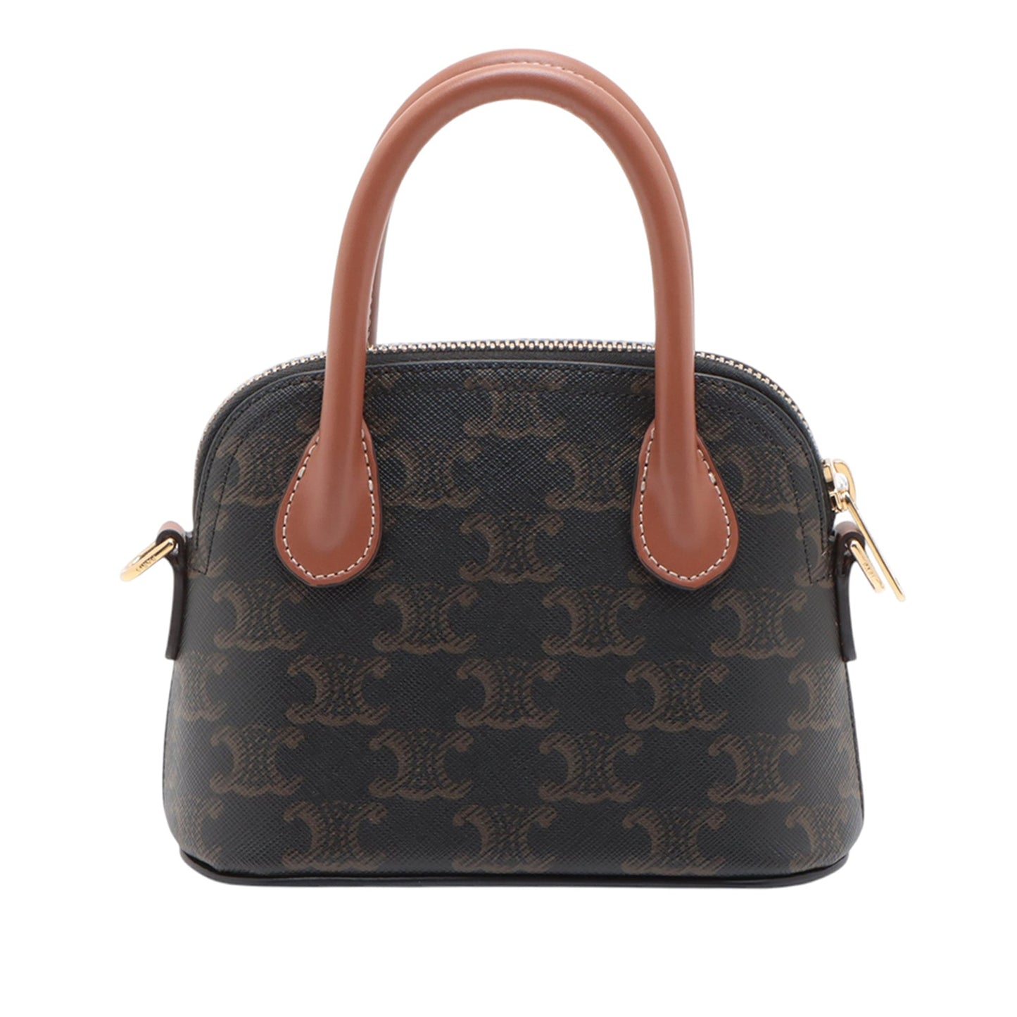 Celine Triomphe Coated Canvas Dome Satchel