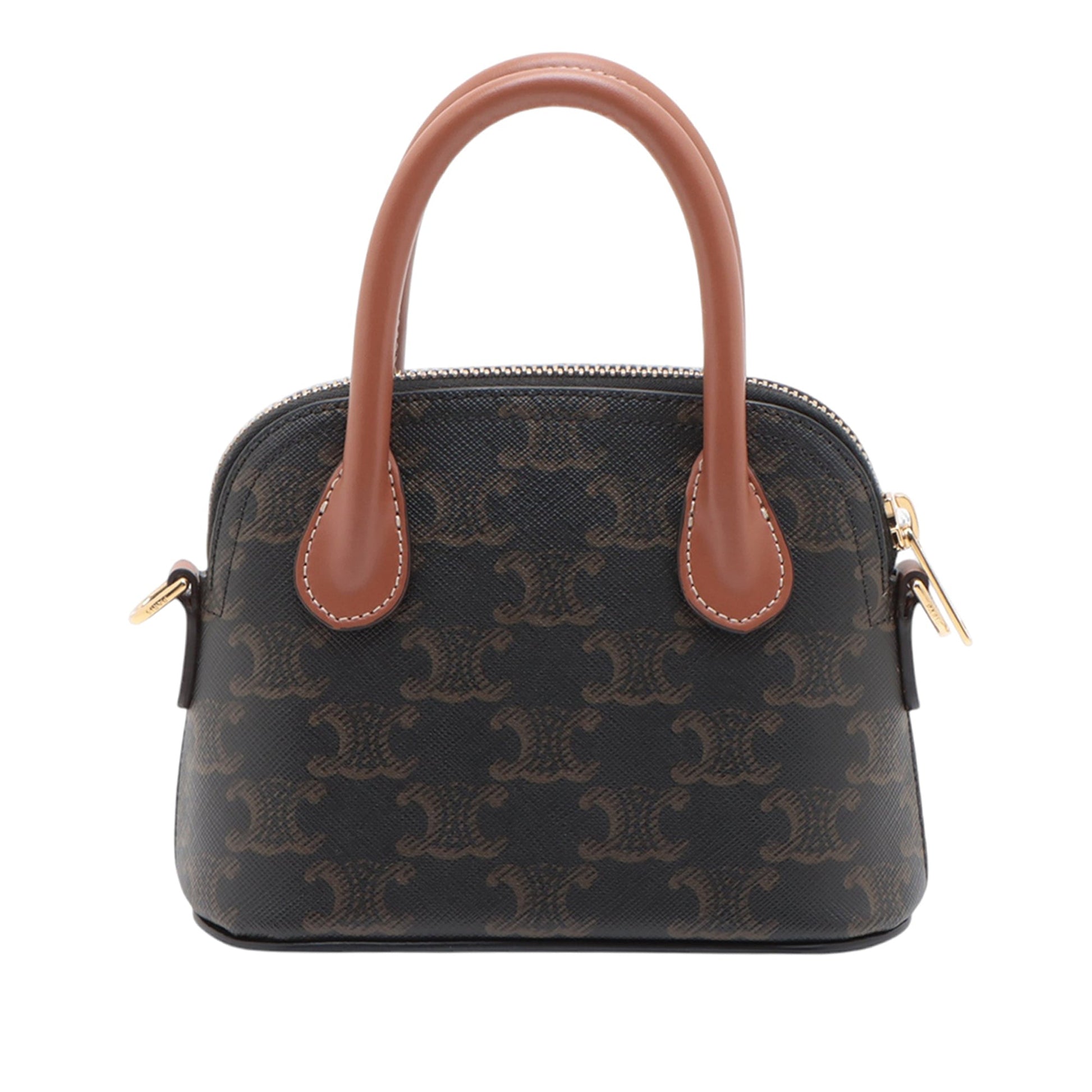 Celine Triomphe Coated Canvas Dome Satchel