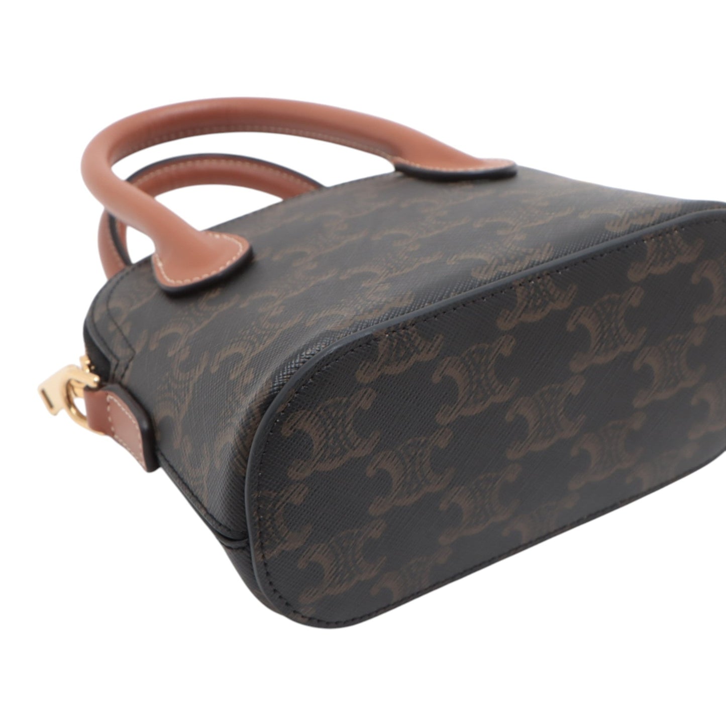Celine Triomphe Coated Canvas Dome Satchel