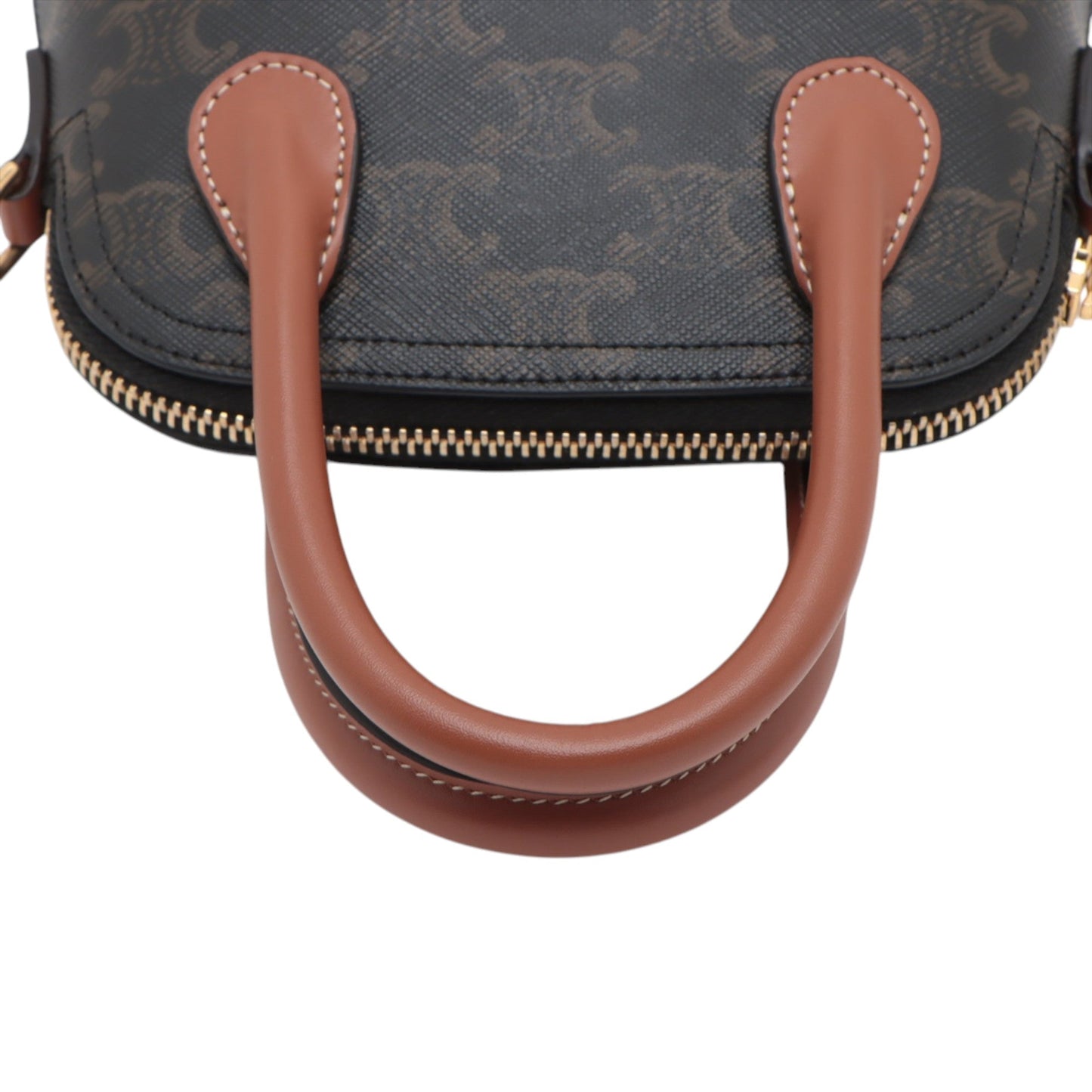 Celine Triomphe Coated Canvas Dome Satchel