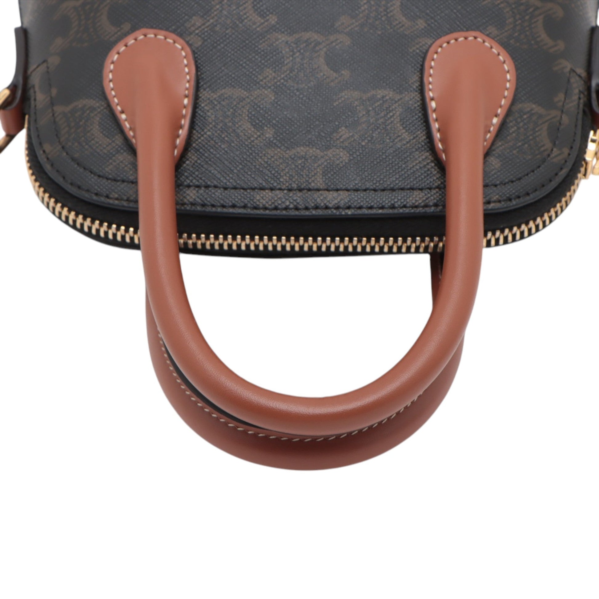 Celine Triomphe Coated Canvas Dome Satchel
