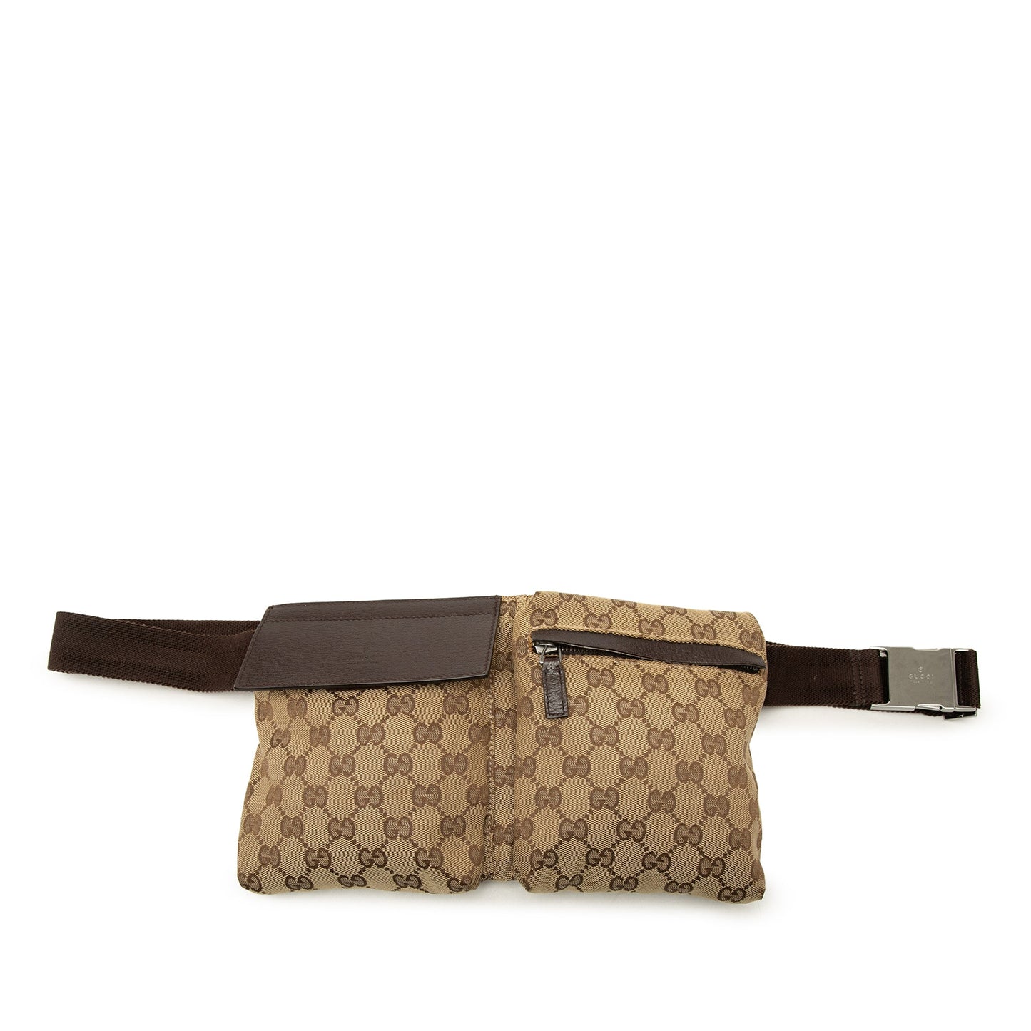 Gucci GG Canvas Double Pocket Belt Bag
