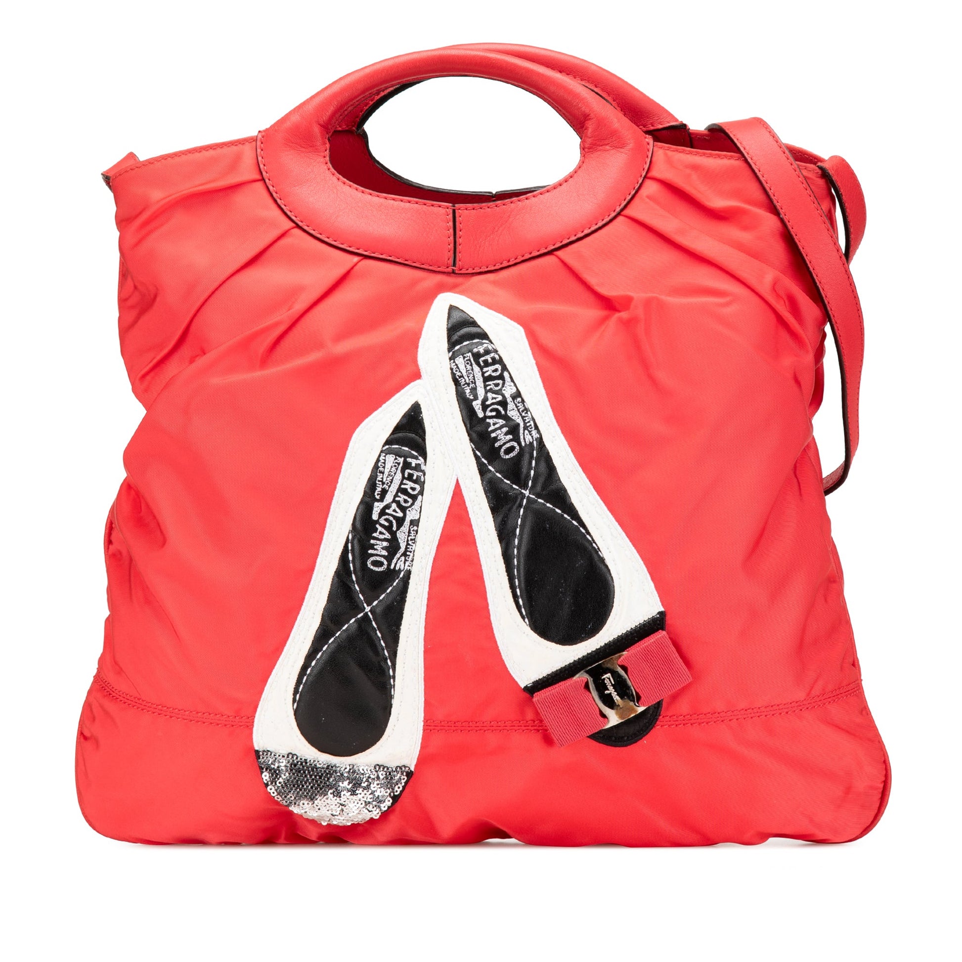 Ferragamo Nylon Vara Shoes Satchel