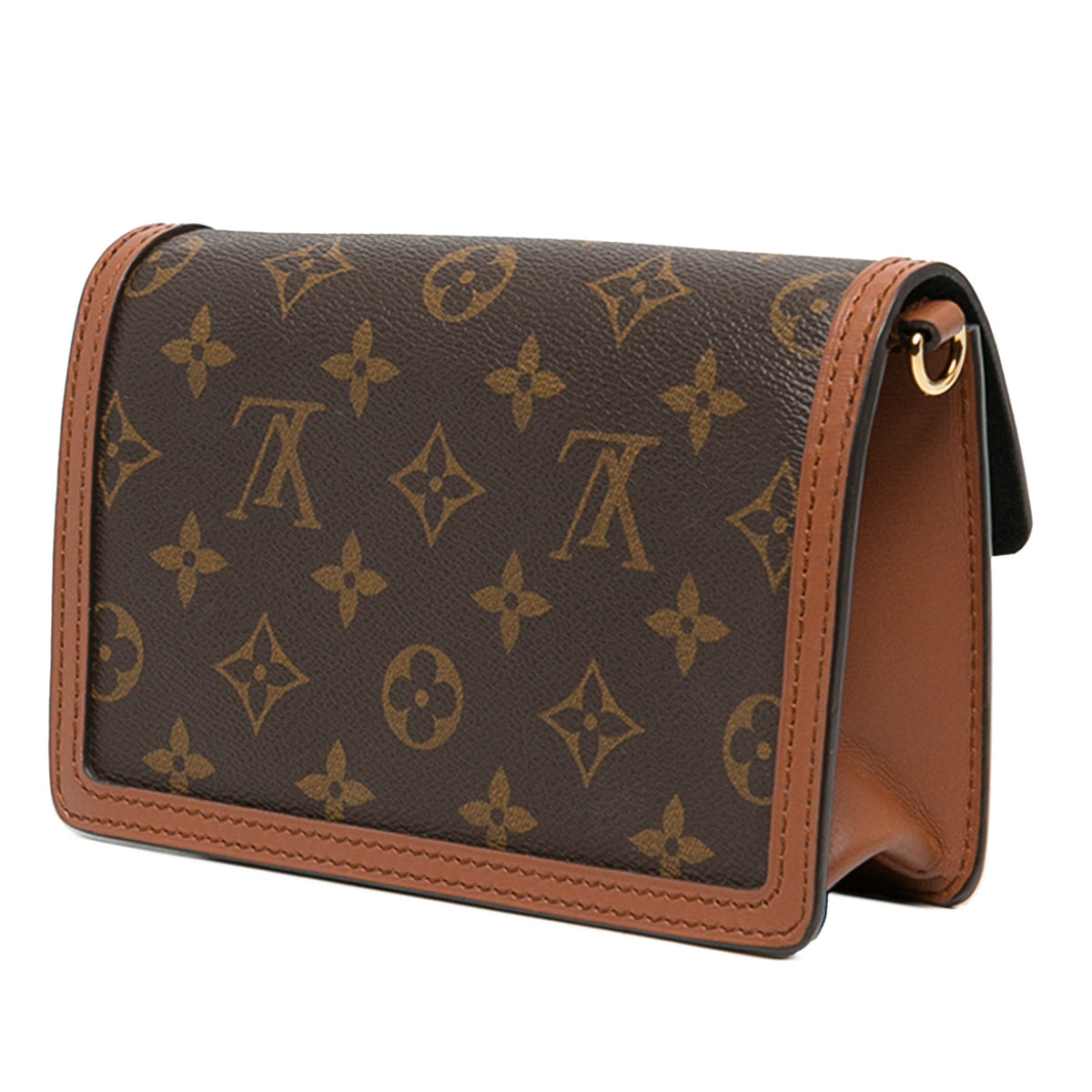 Louis Vuitton Monogram Reverse Dauphine Wallet on Chain — Brown