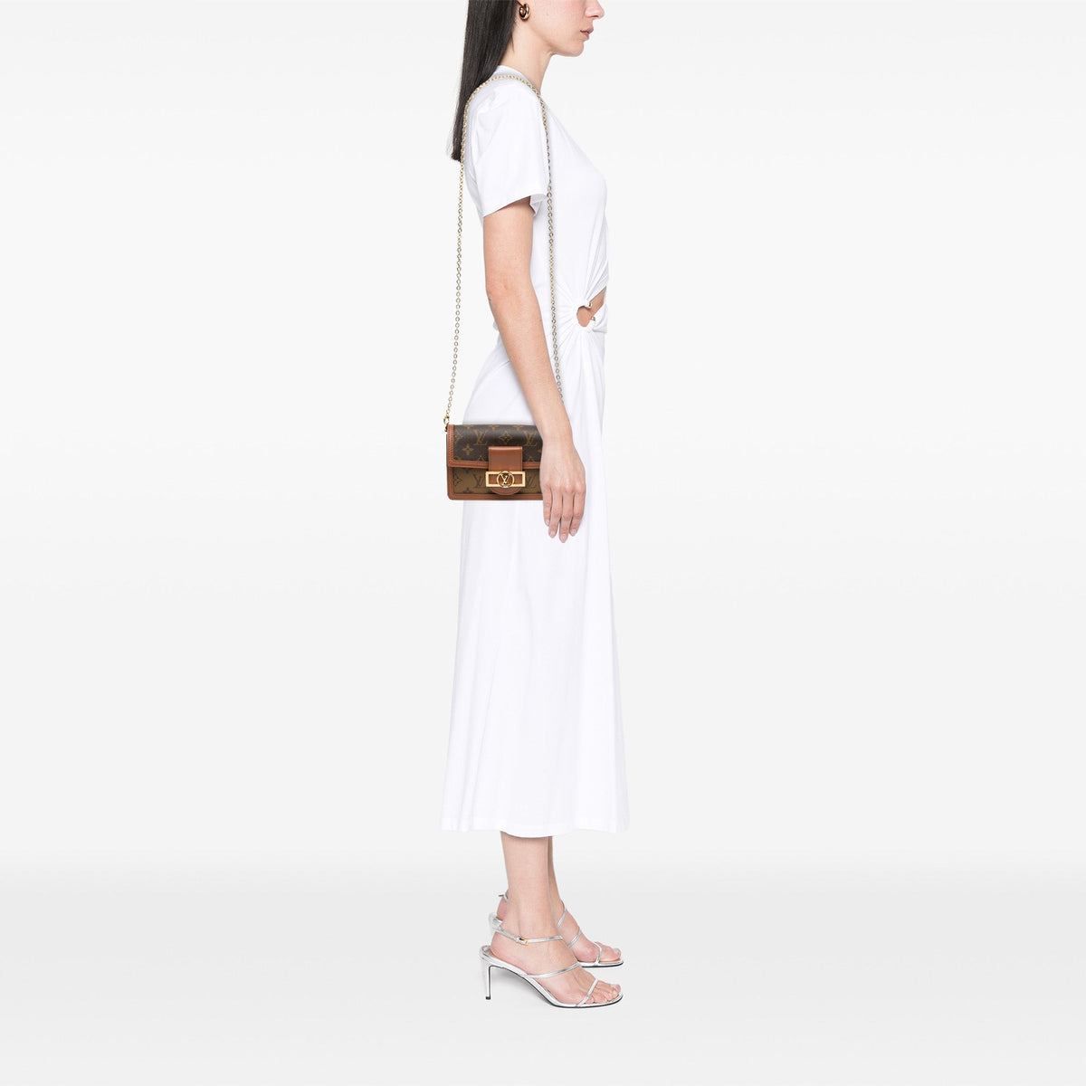 Louis Vuitton Monogram Reverse Dauphine Wallet on Chain — Brown
