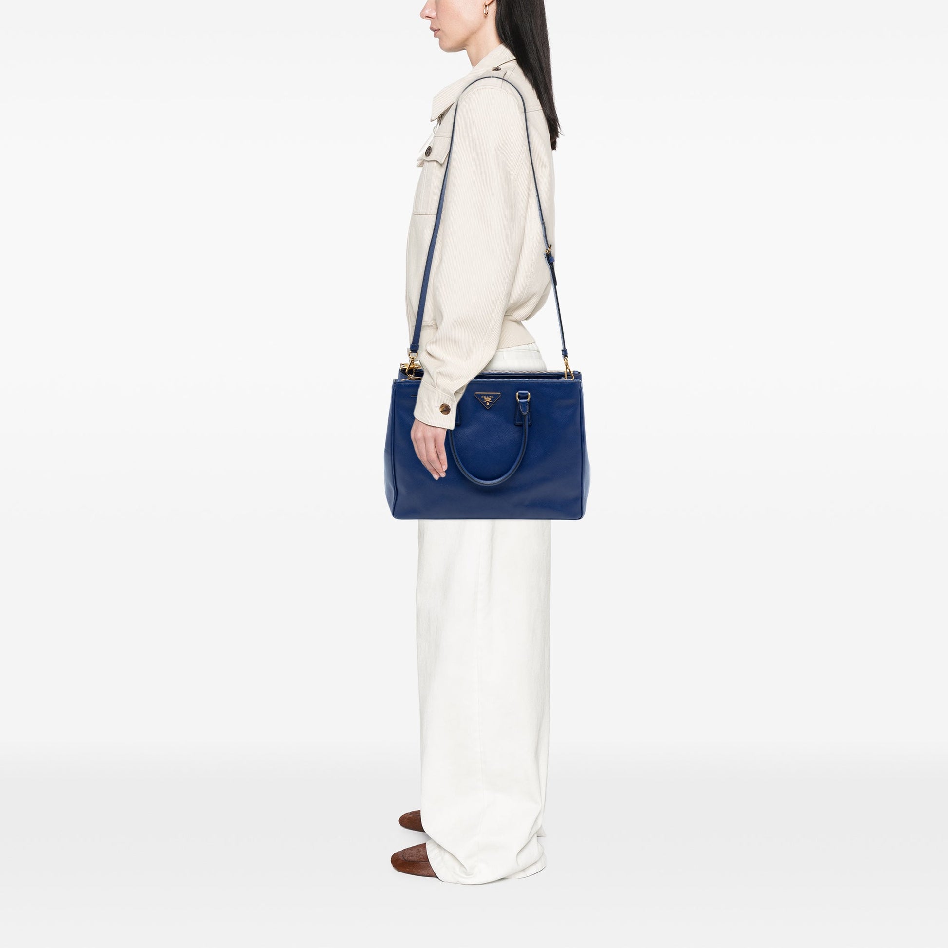 Prada Large Saffiano Lux Galleria Double Zip Tote