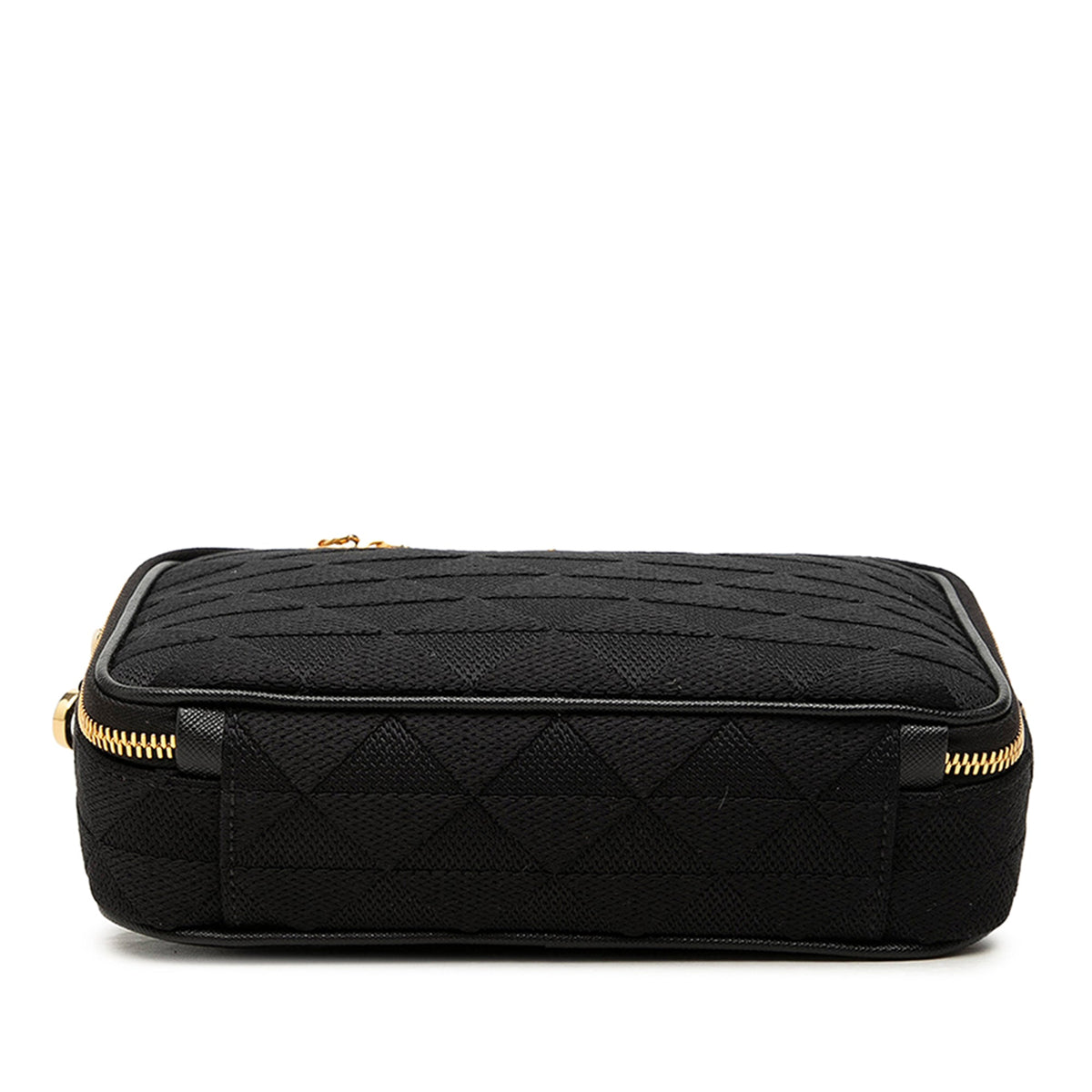 Prada Embroidered Canvas Brique Symbole Crossbody — Black