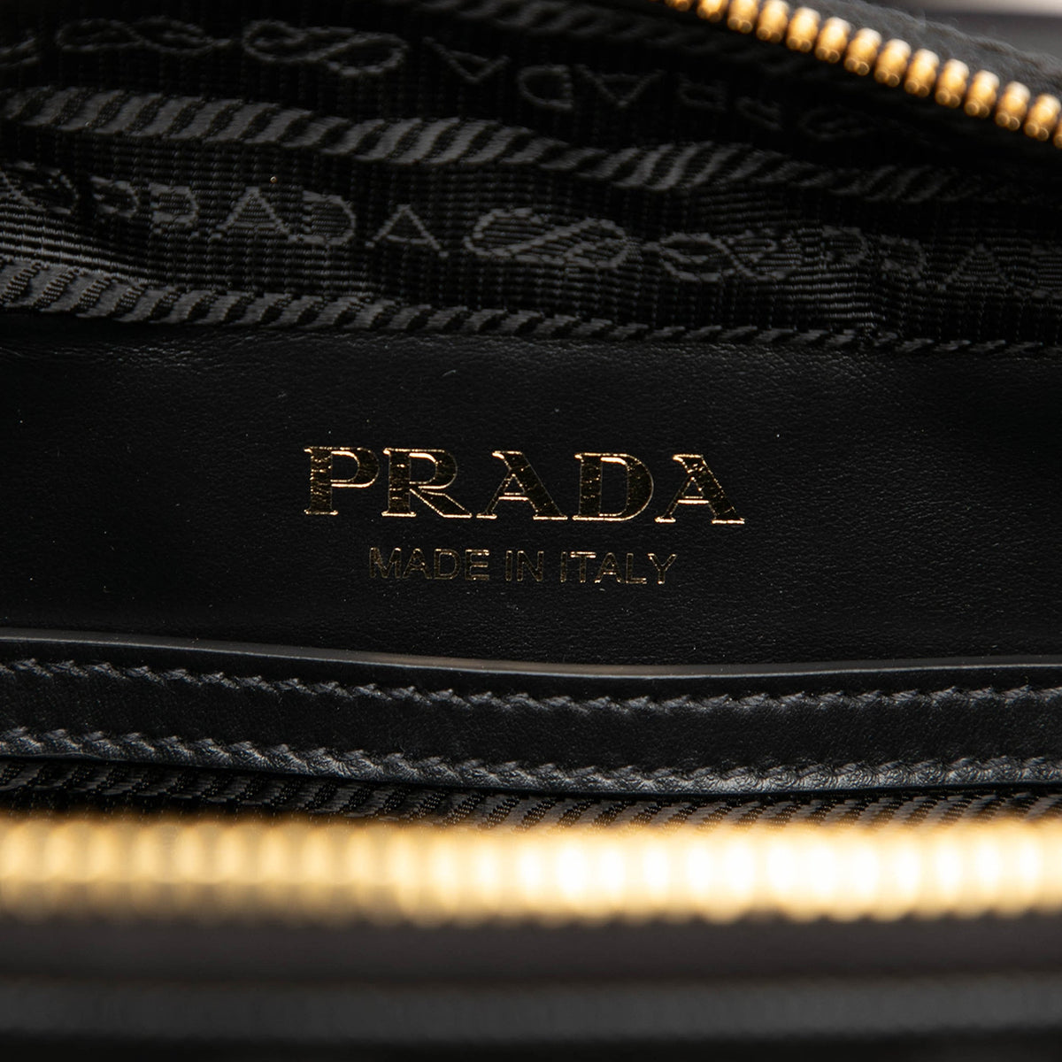 Prada Embroidered Canvas Brique Symbole Crossbody — Black