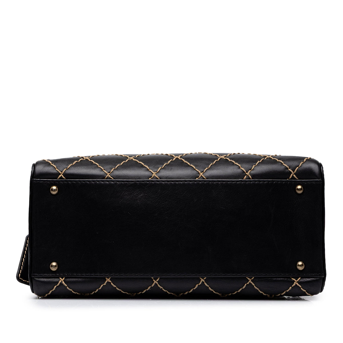 Chanel CC Calfskin Wild Stitch Handbag — Black