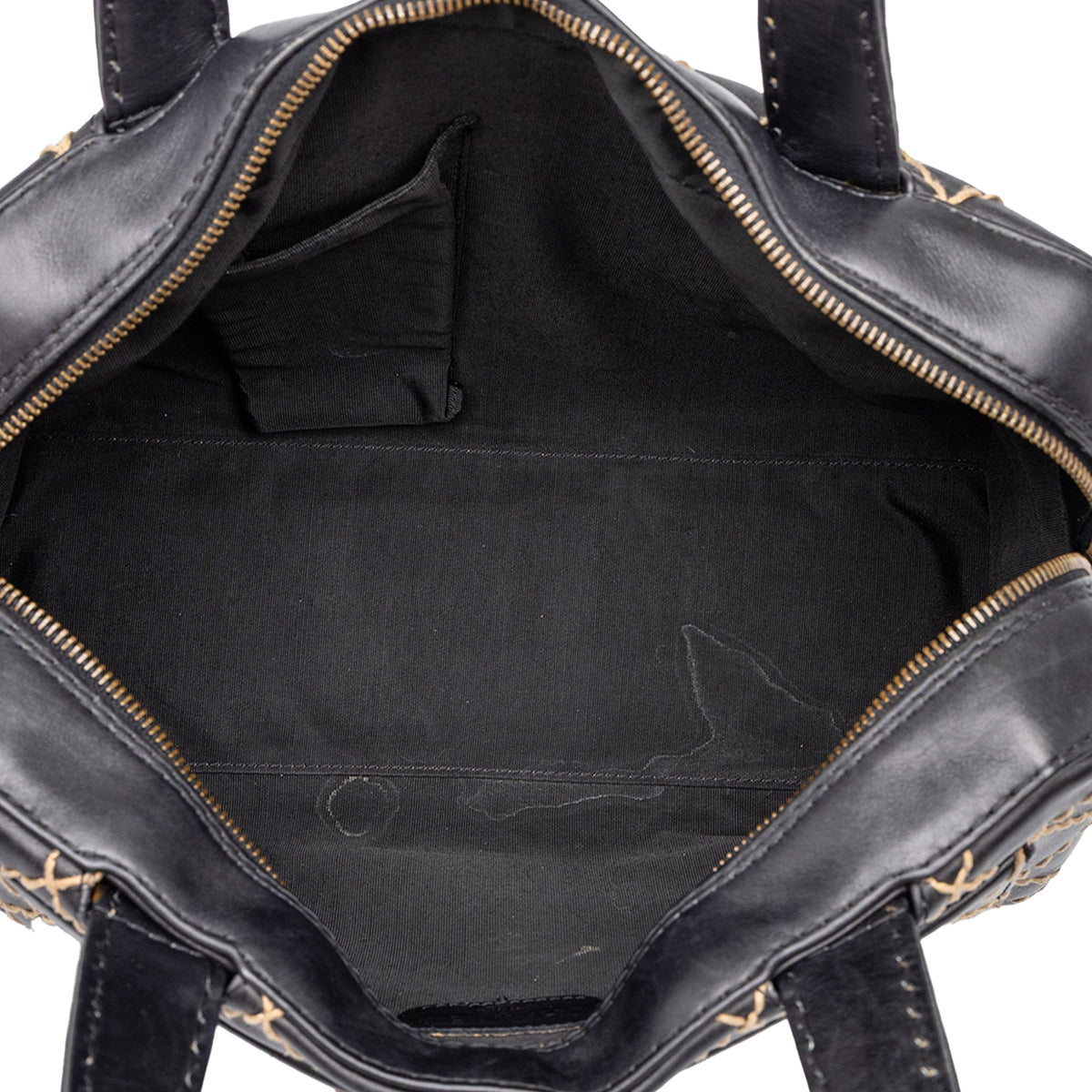 Chanel CC Calfskin Wild Stitch Handbag — Black