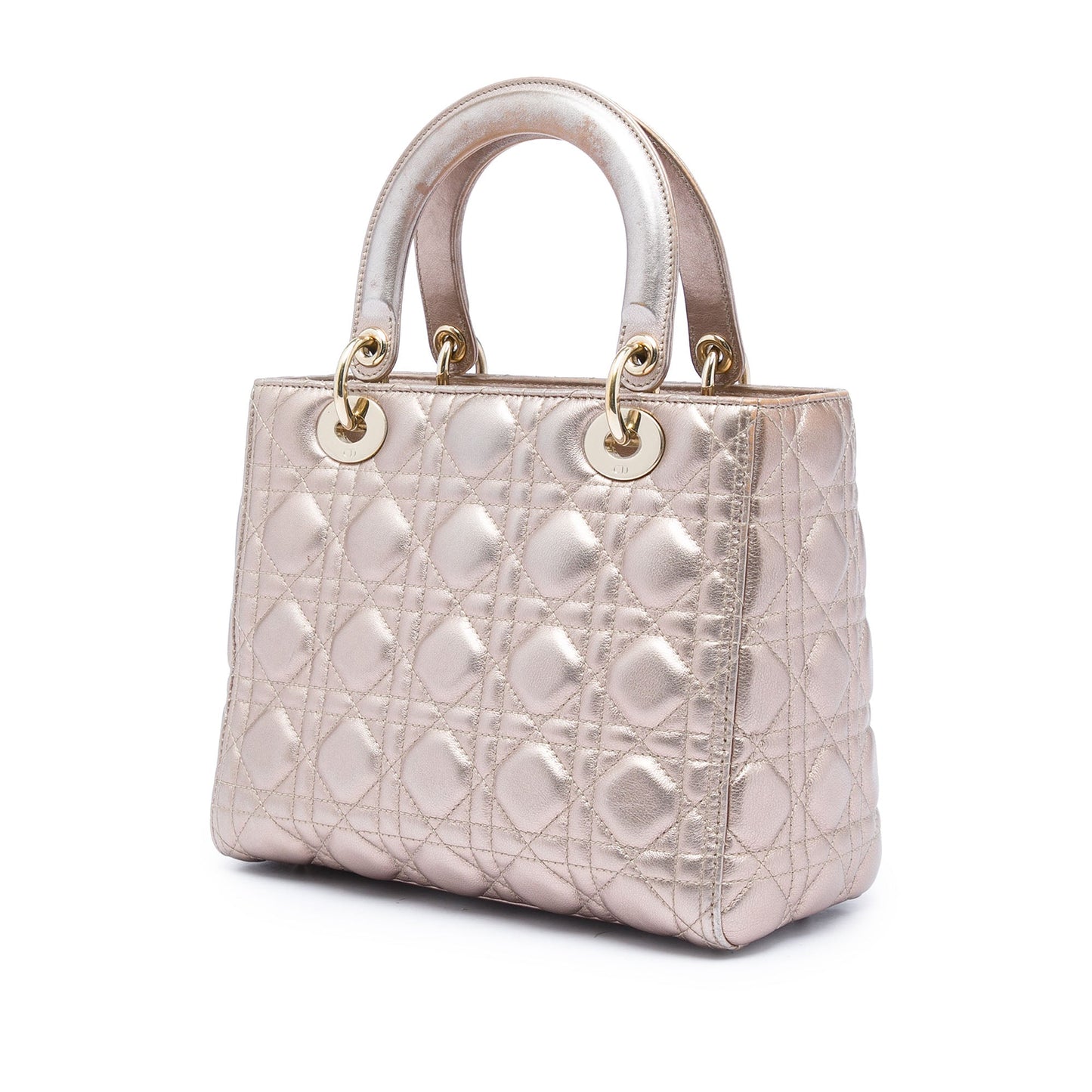 Dior Medium Metallic Lambskin Cannage Lady Dior