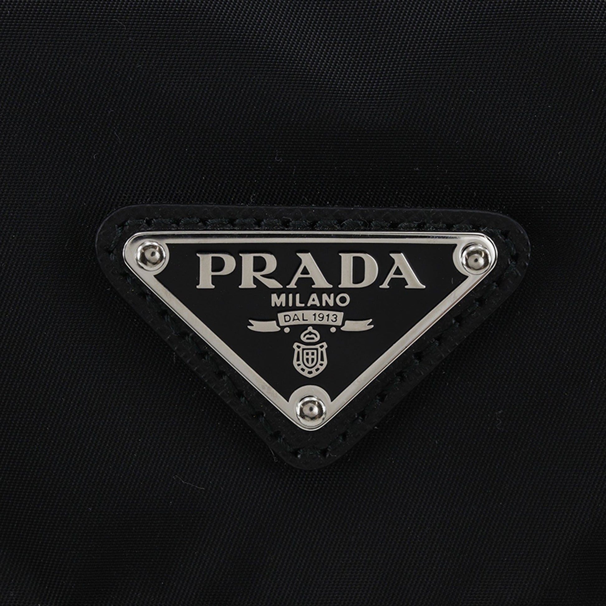 Prada Saffiano Trimmed Re Nylon Zip Double Buckle Messenger Bag
