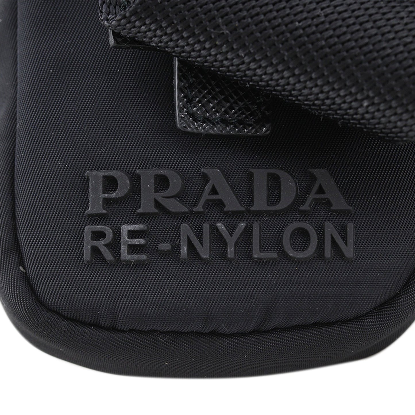 Prada Saffiano Trimmed Re Nylon Zip Double Buckle Messenger Bag