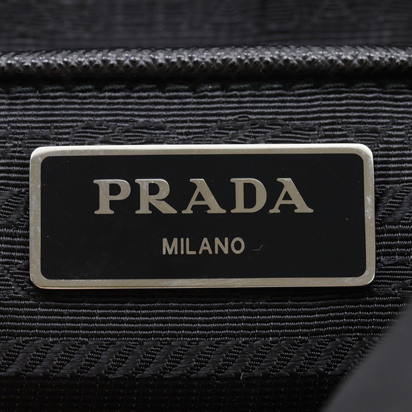 Prada Saffiano Trimmed Re Nylon Zip Double Buckle Messenger Bag