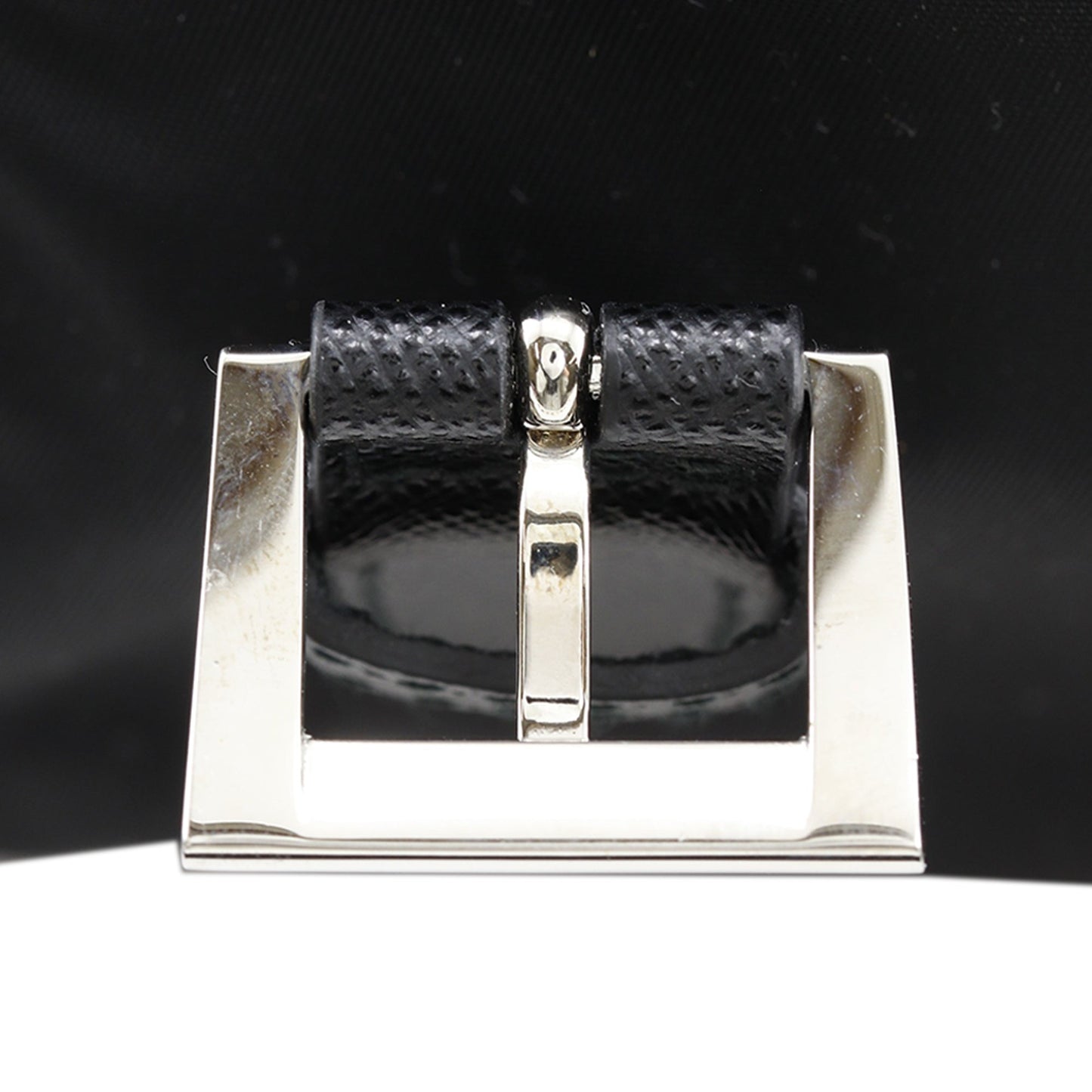 Prada Saffiano Trimmed Re Nylon Zip Double Buckle Messenger Bag