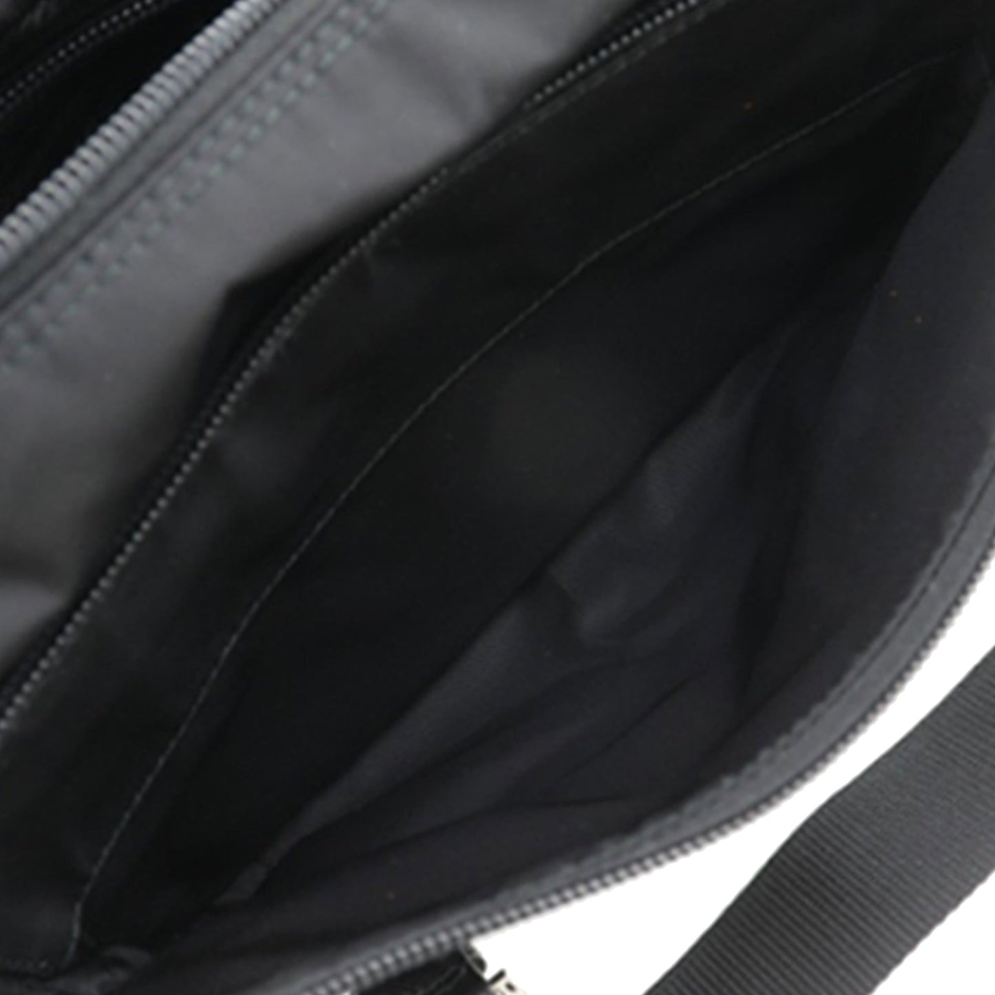 Prada Saffiano Trimmed Re Nylon Zip Double Buckle Messenger Bag
