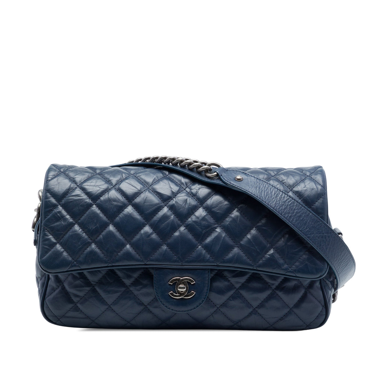 Chanel Medium Quilted Crumpled Calfskin Airlines Casual Rock Flap