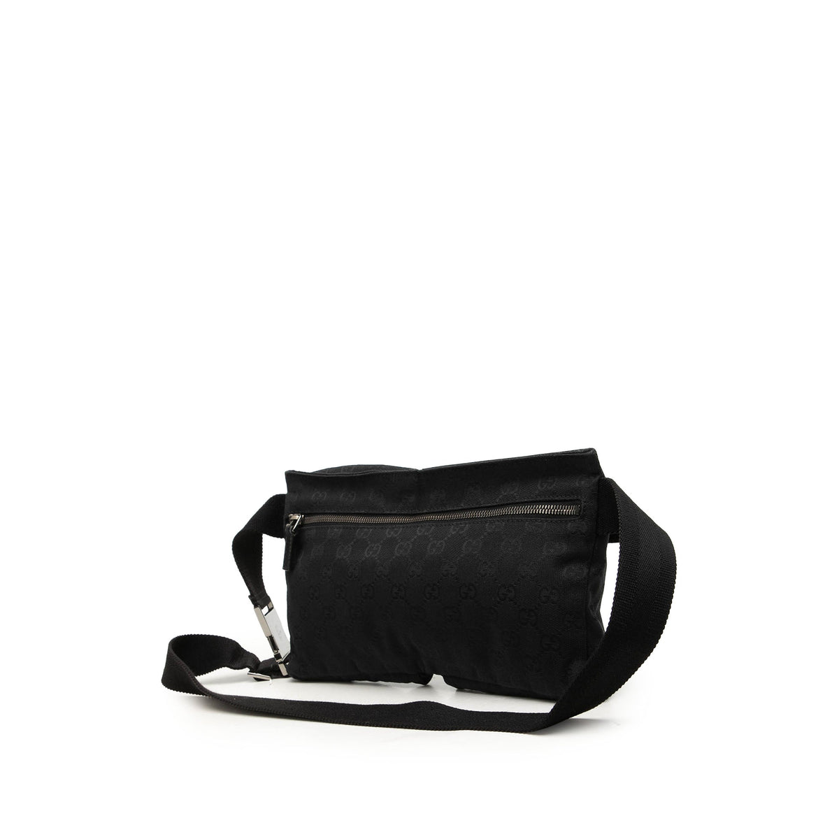 Gucci GG Canvas Double Pocket Belt Bag — Black