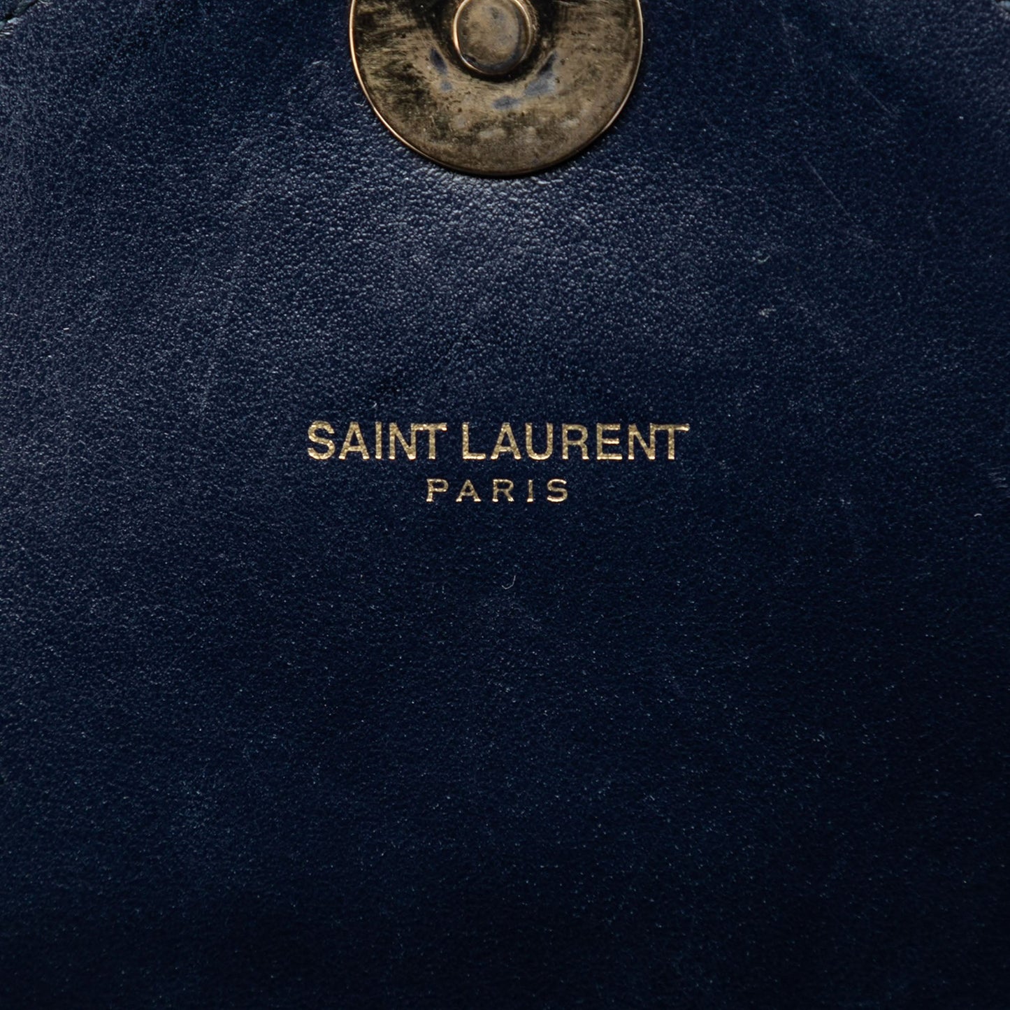 Saint Laurent Medium Calfskin and Suede Chevron Monogram College Satchel