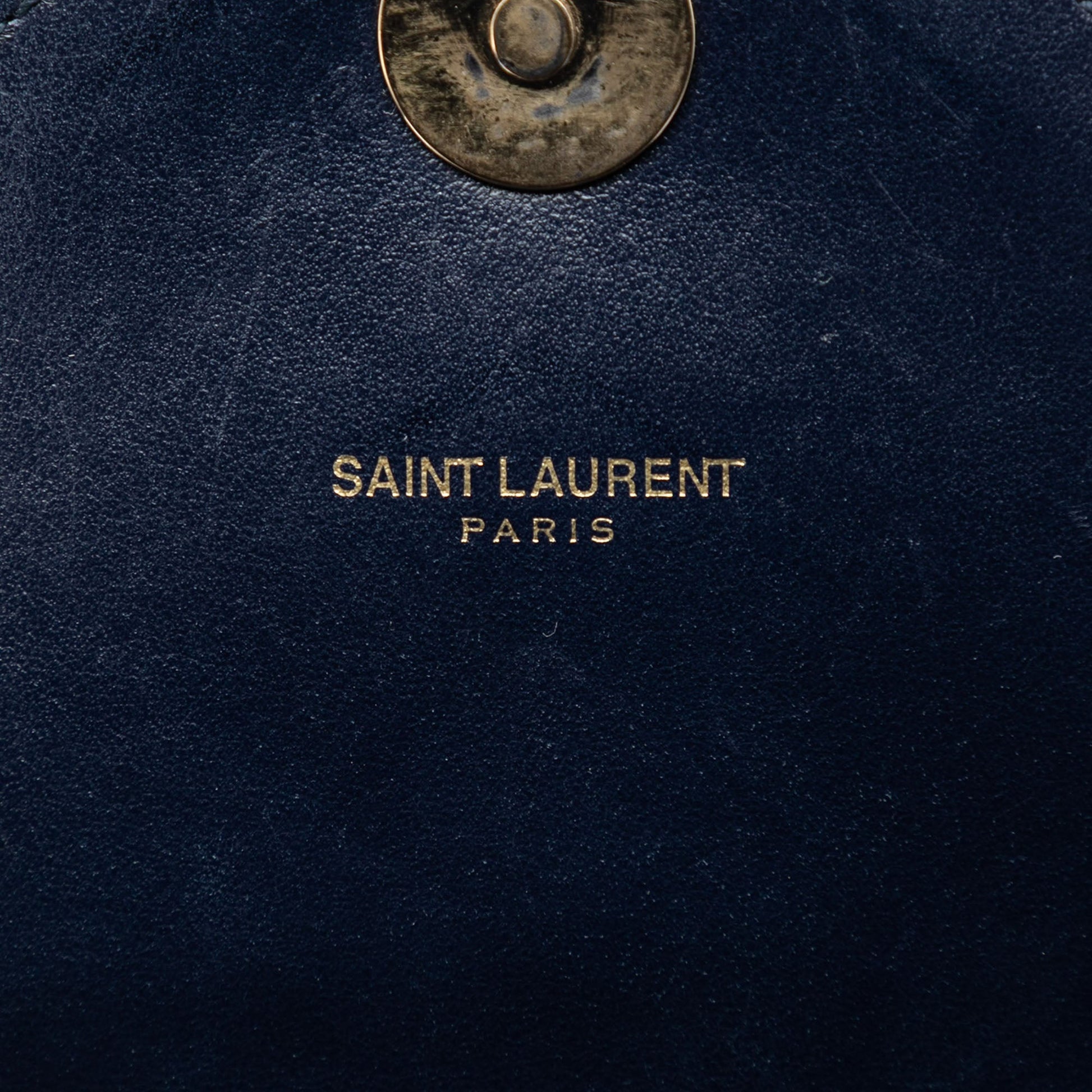 Saint Laurent Medium Calfskin and Suede Chevron Monogram College Satchel