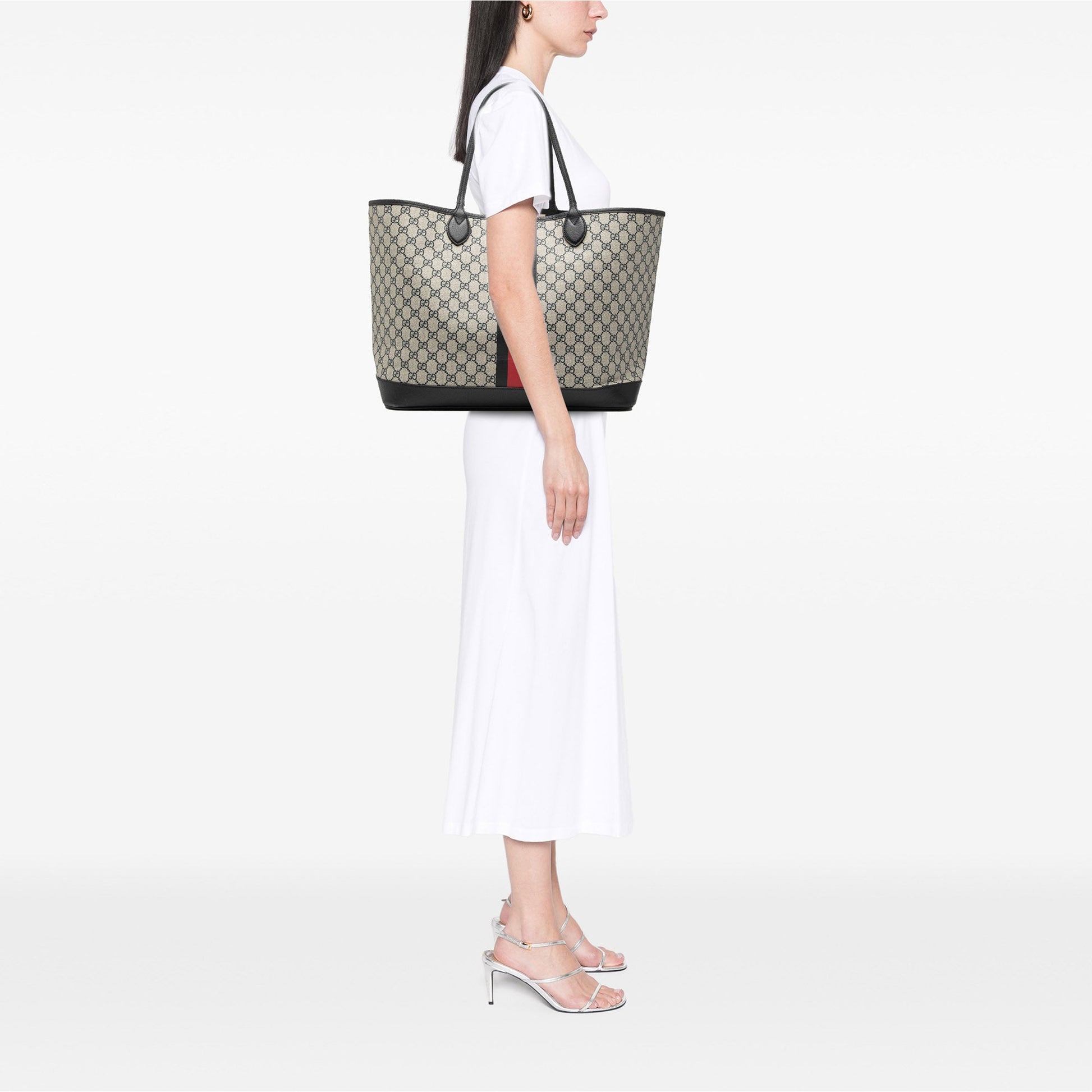 Large GG Supreme Web Ophidia Shopper Tote