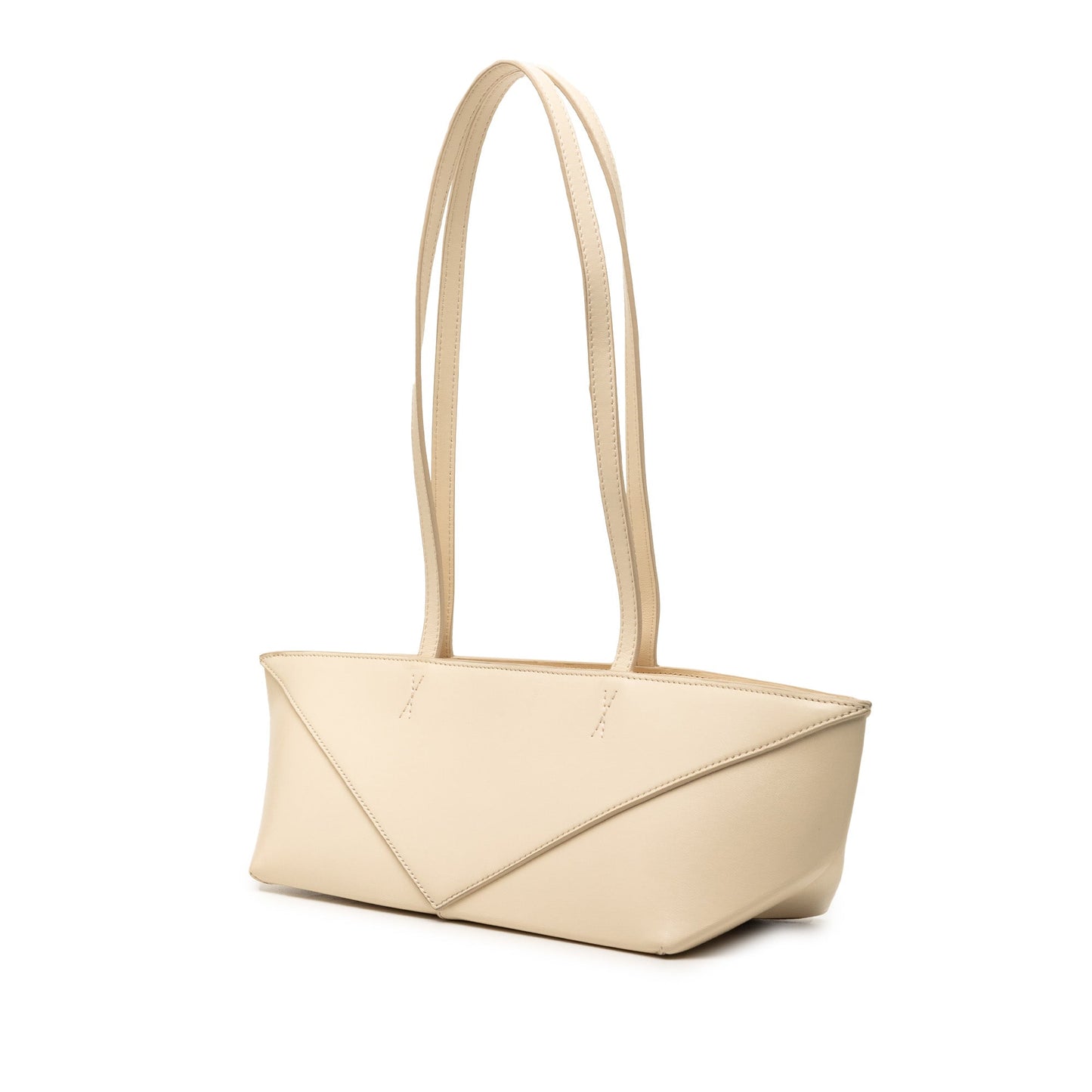 Calfskin Cropped Puzzle Fold Shoulder Bag