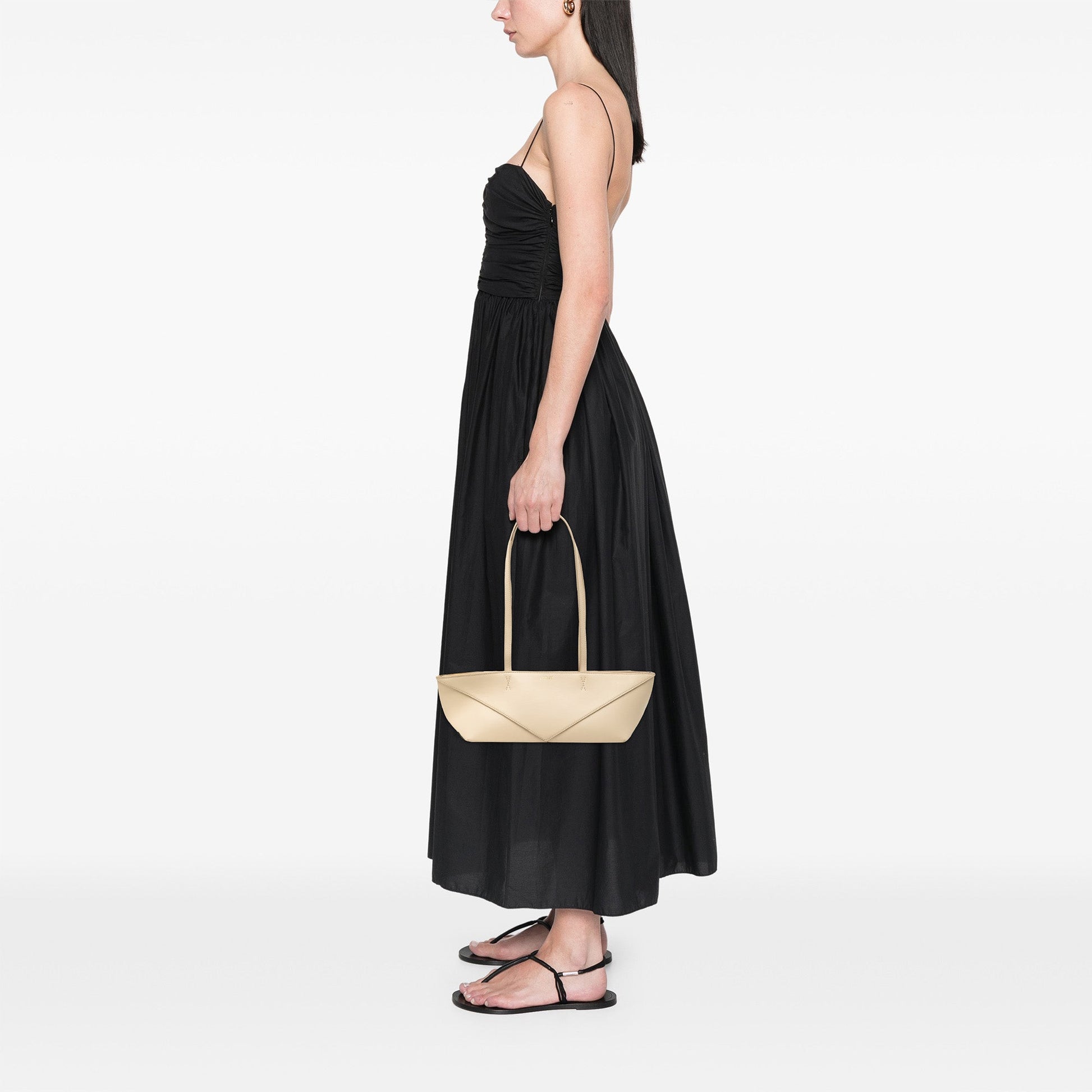 Calfskin Cropped Puzzle Fold Shoulder Bag