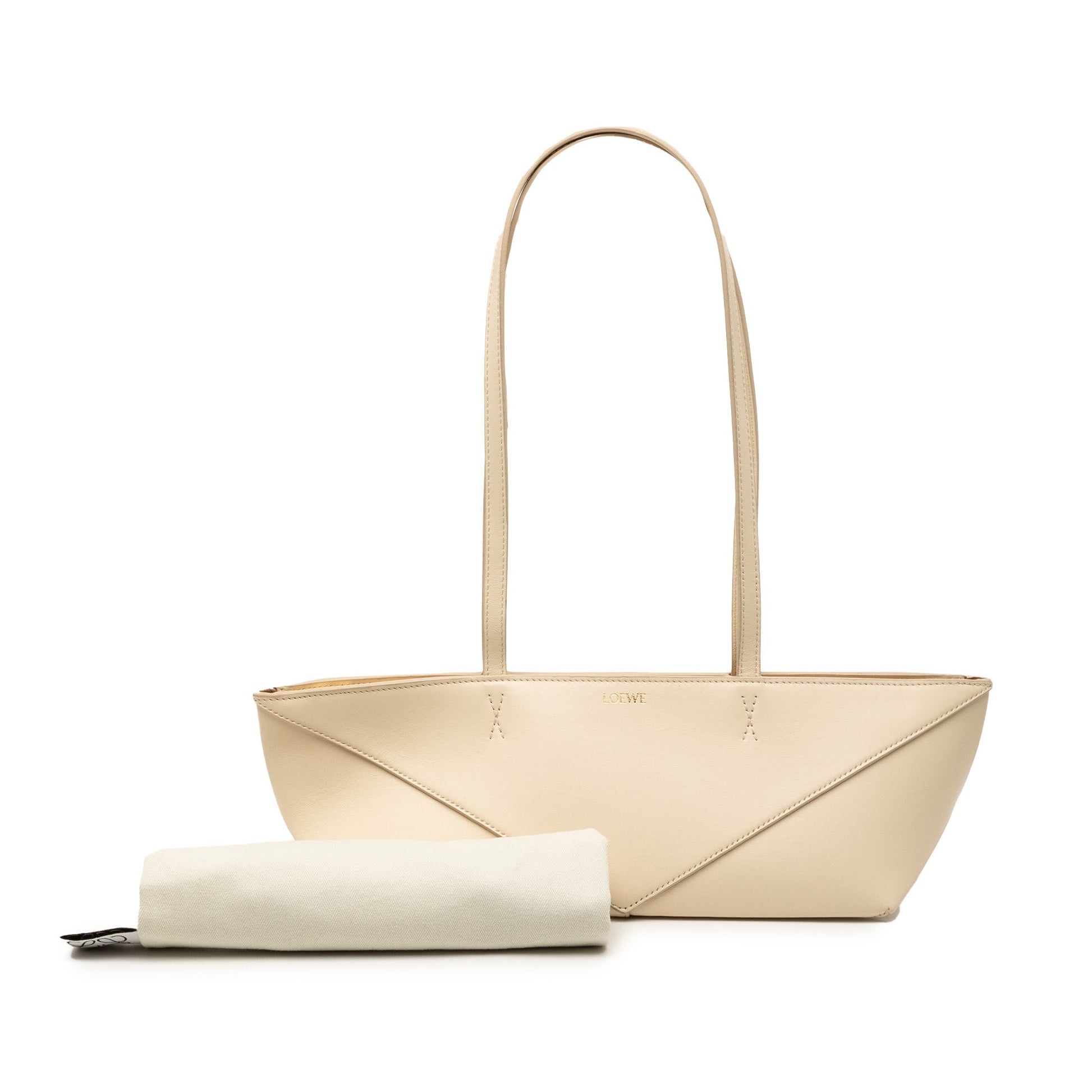 Calfskin Cropped Puzzle Fold Shoulder Bag