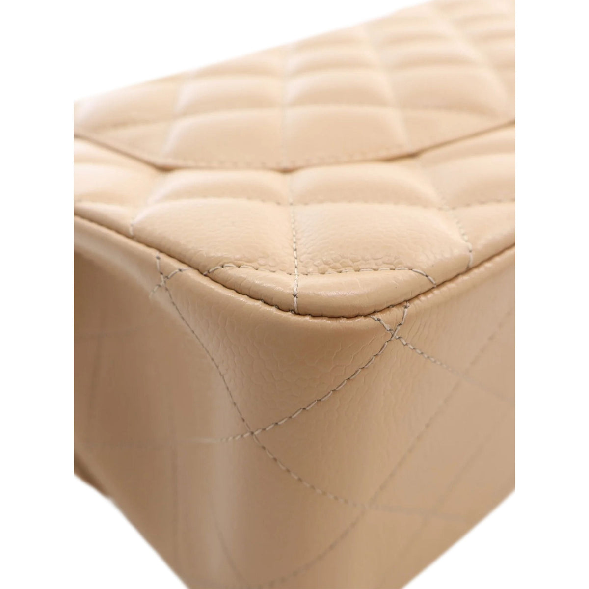 Chanel Jumbo Classic Caviar Double Flap — Beige