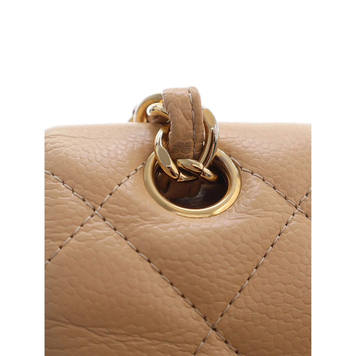 Chanel Jumbo Classic Caviar Double Flap — Beige