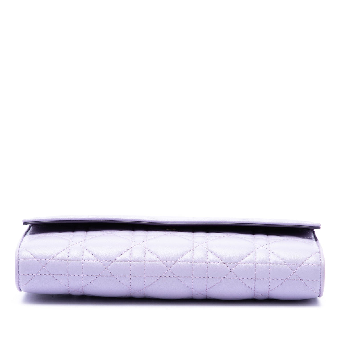 Dior Lambskin Cannage Lady Dior Wallet On Chain — Purple