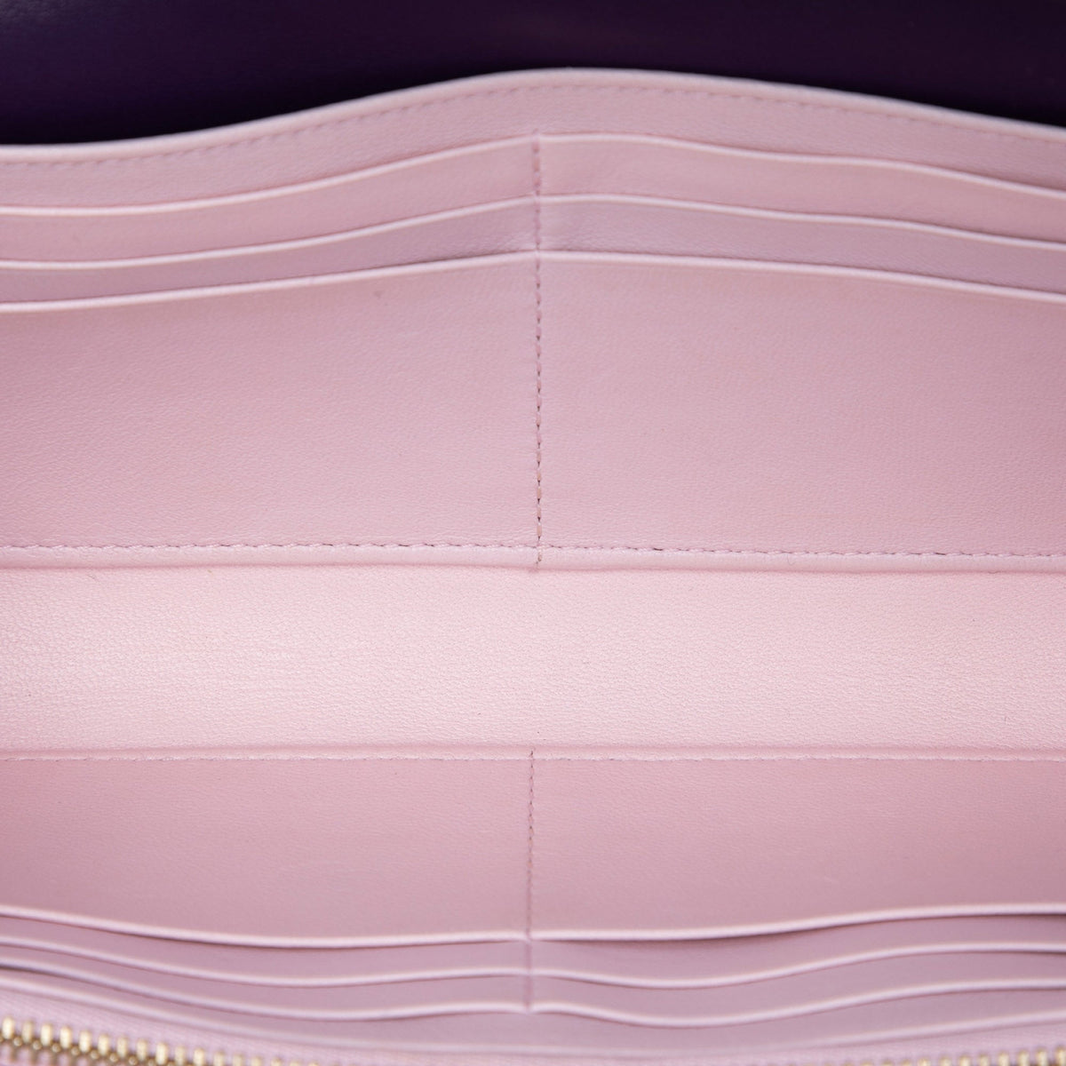Dior Lambskin Cannage Lady Dior Wallet On Chain — Purple