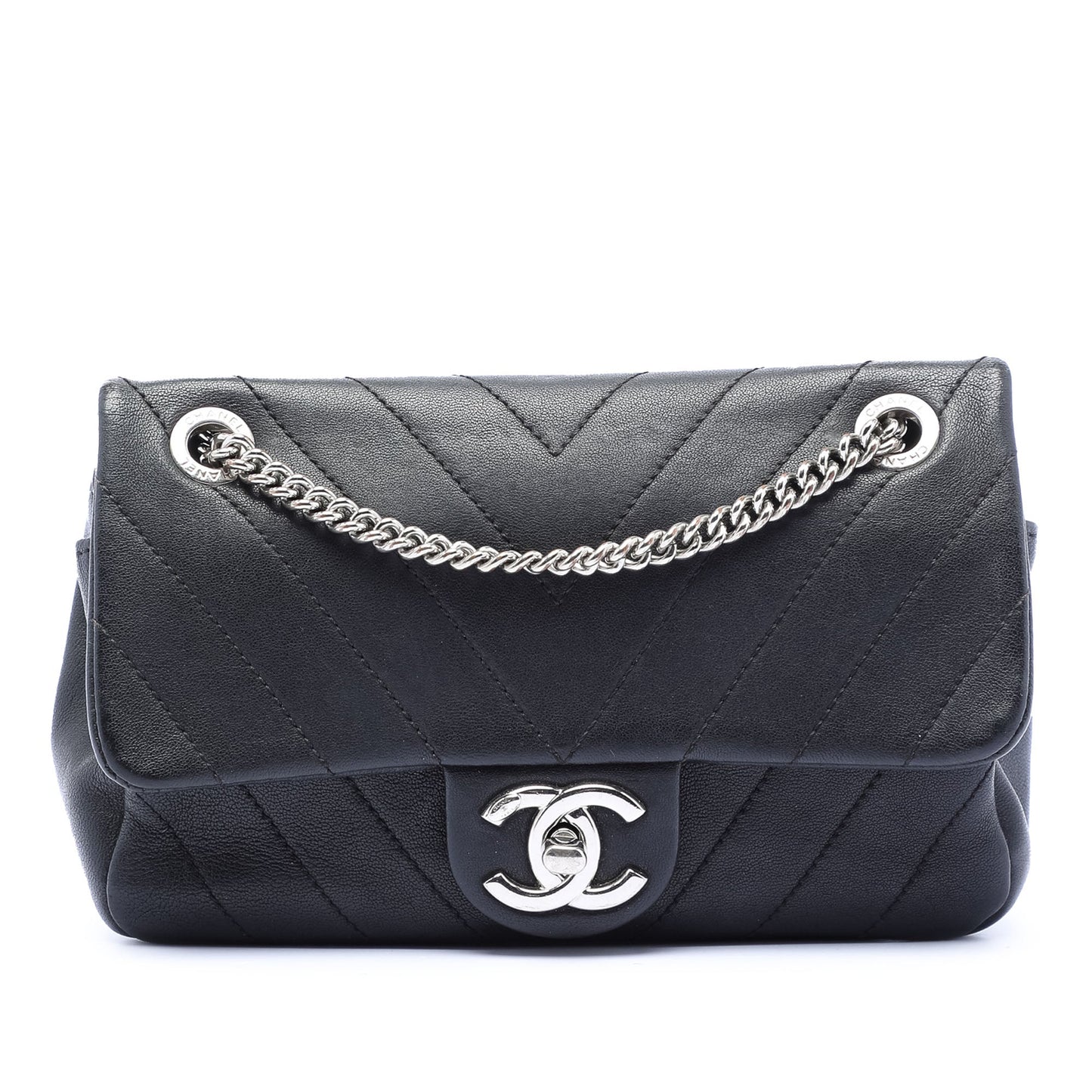 Chanel Mini CC Chevron Calfskin Single Flap