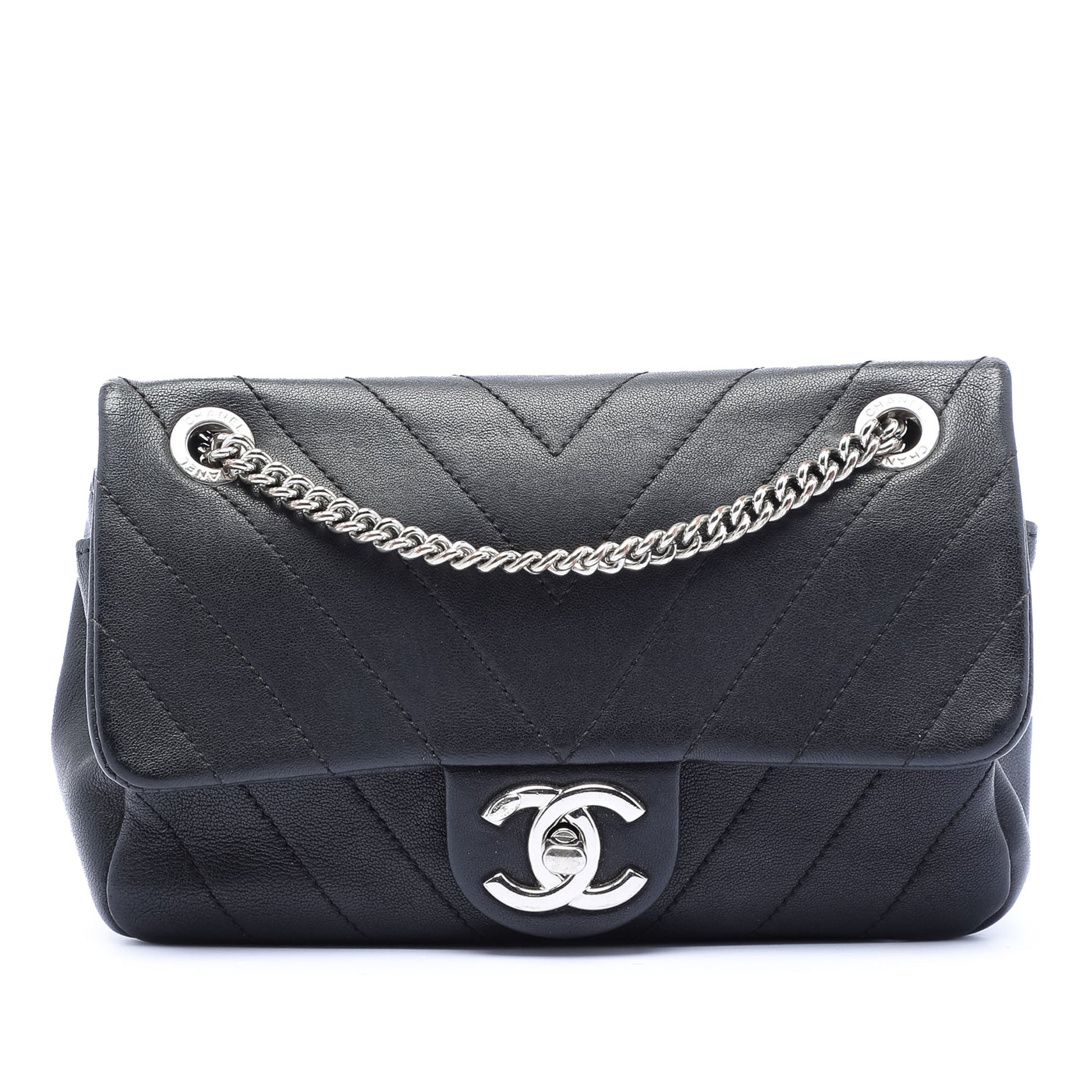 Chanel Mini CC Chevron Calfskin Single Flap