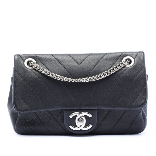 Chanel Mini CC Chevron Calfskin Single Flap