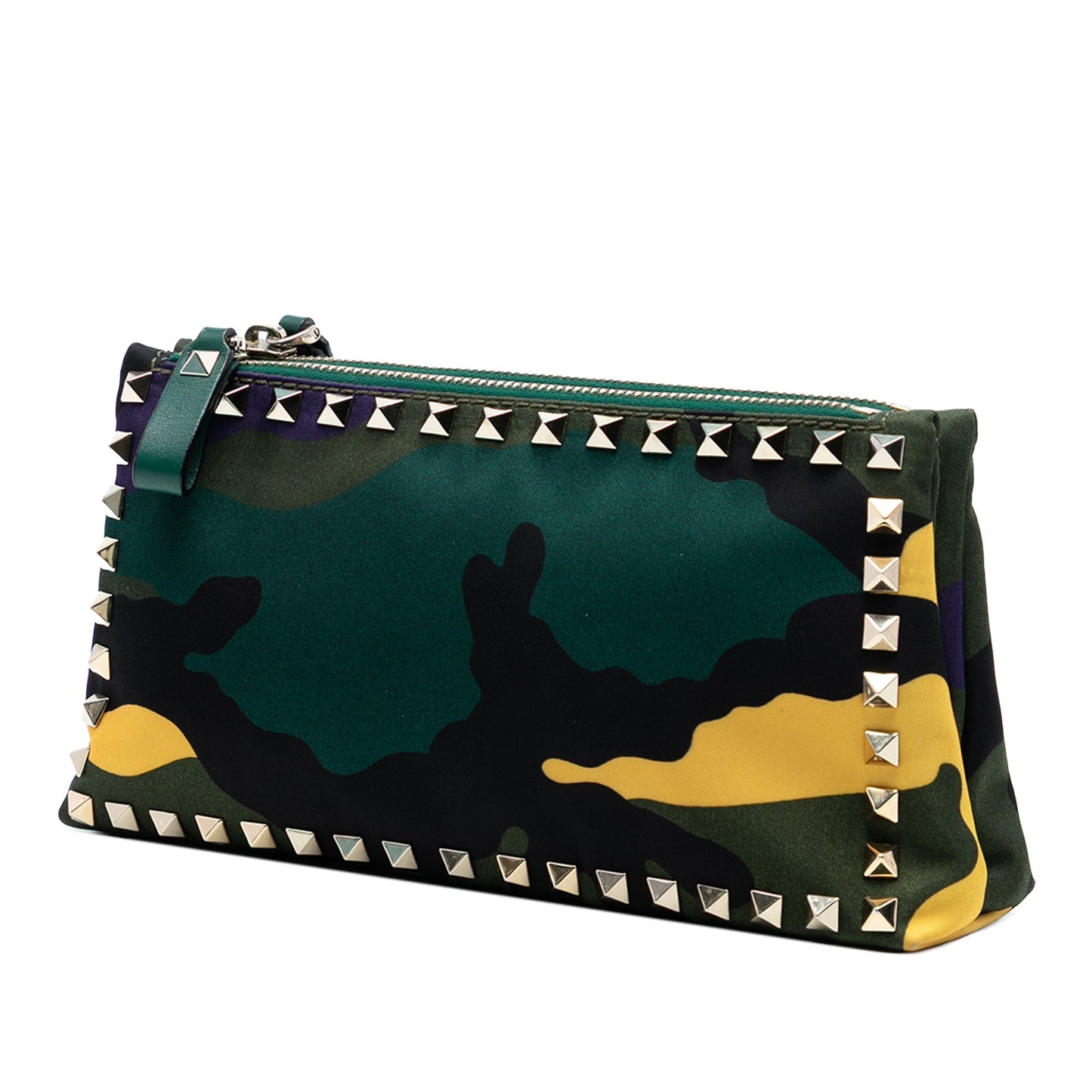 Valentino Nylon Rockstud Camouflage Double Zip Clutch