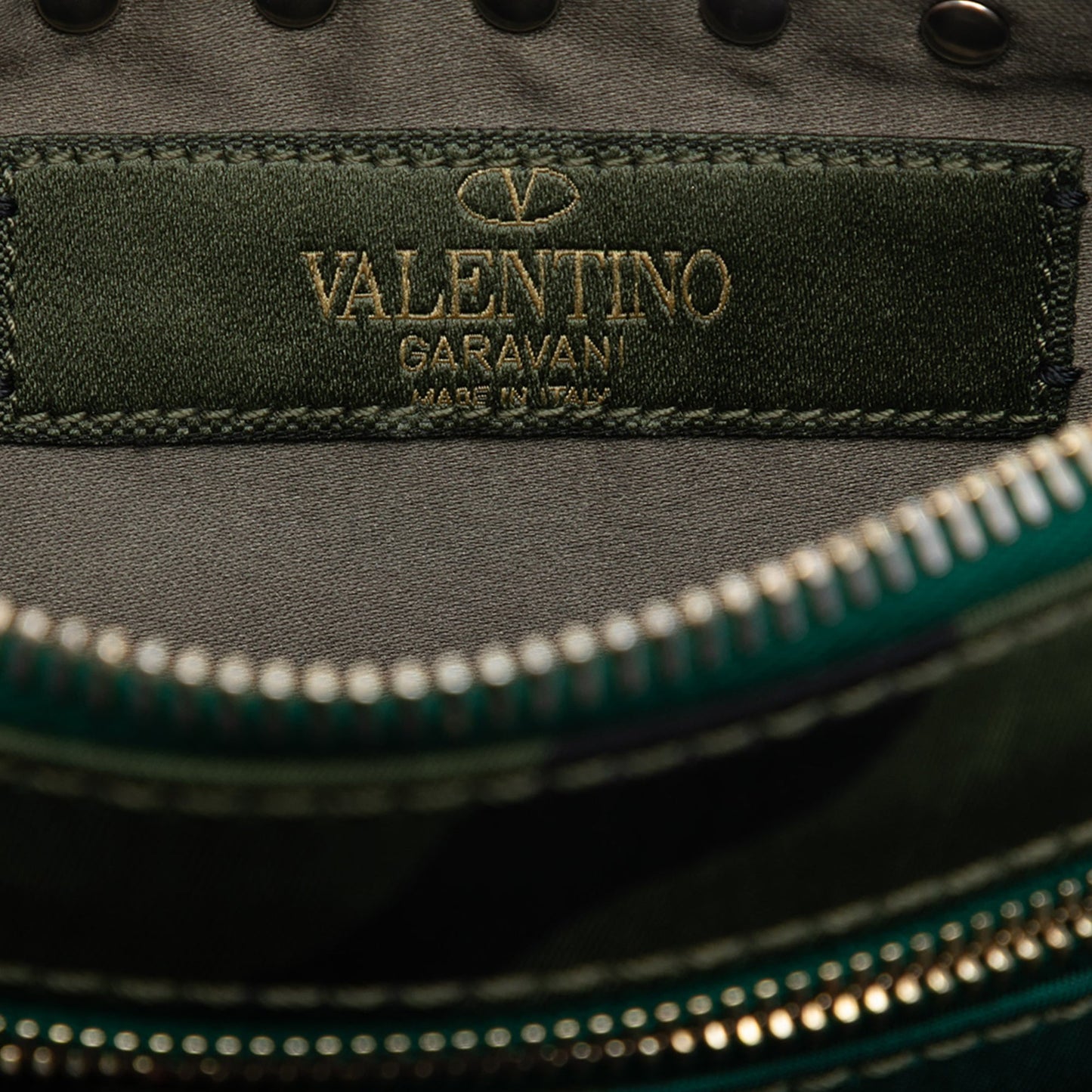 Valentino Nylon Rockstud Camouflage Double Zip Clutch