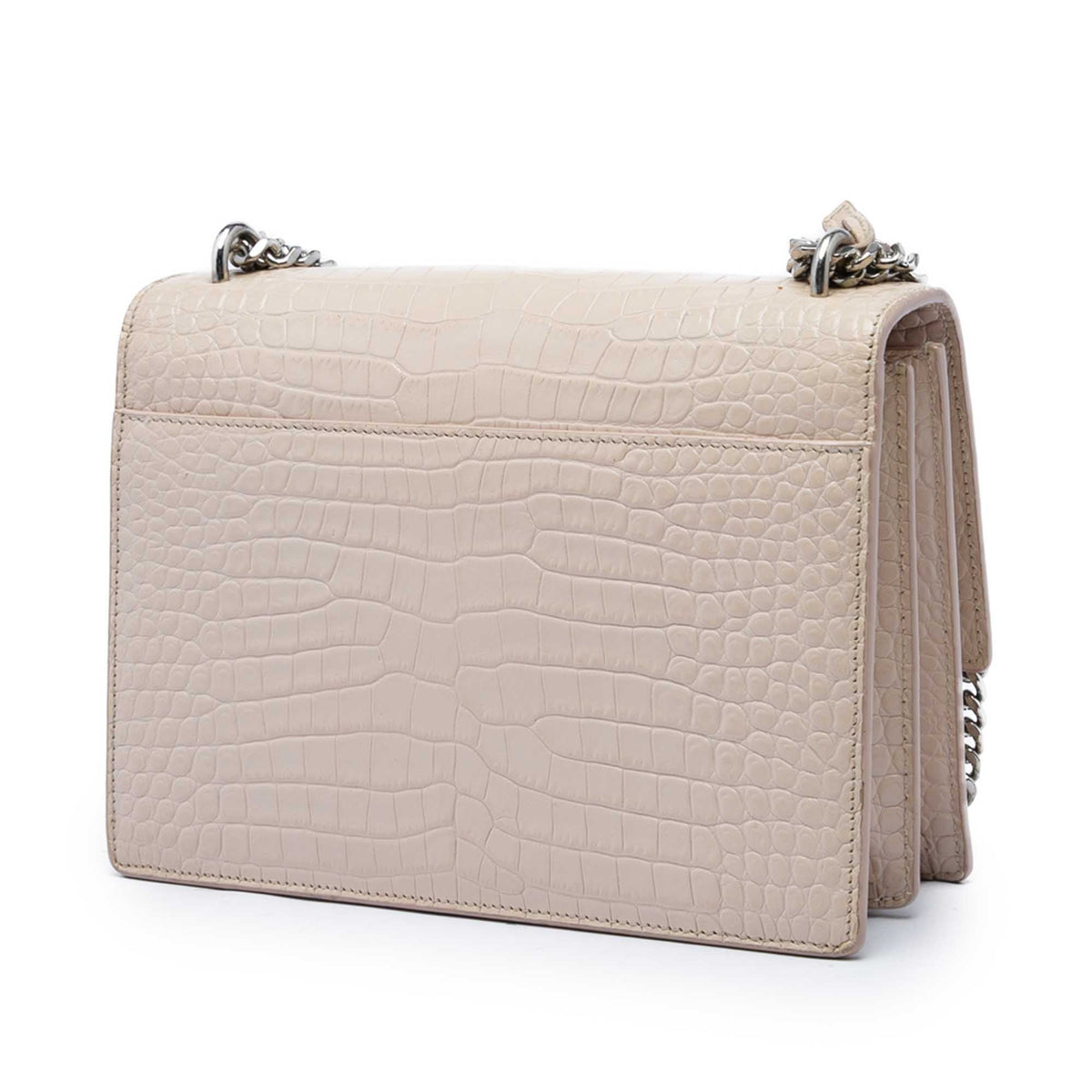 Saint Laurent Medium Croc Embossed Leather Monogram Sunset Crossbody