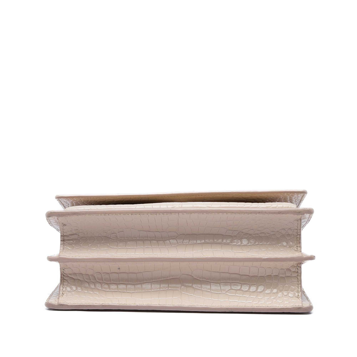 Saint Laurent Medium Croc Embossed Leather Monogram Sunset Crossbody