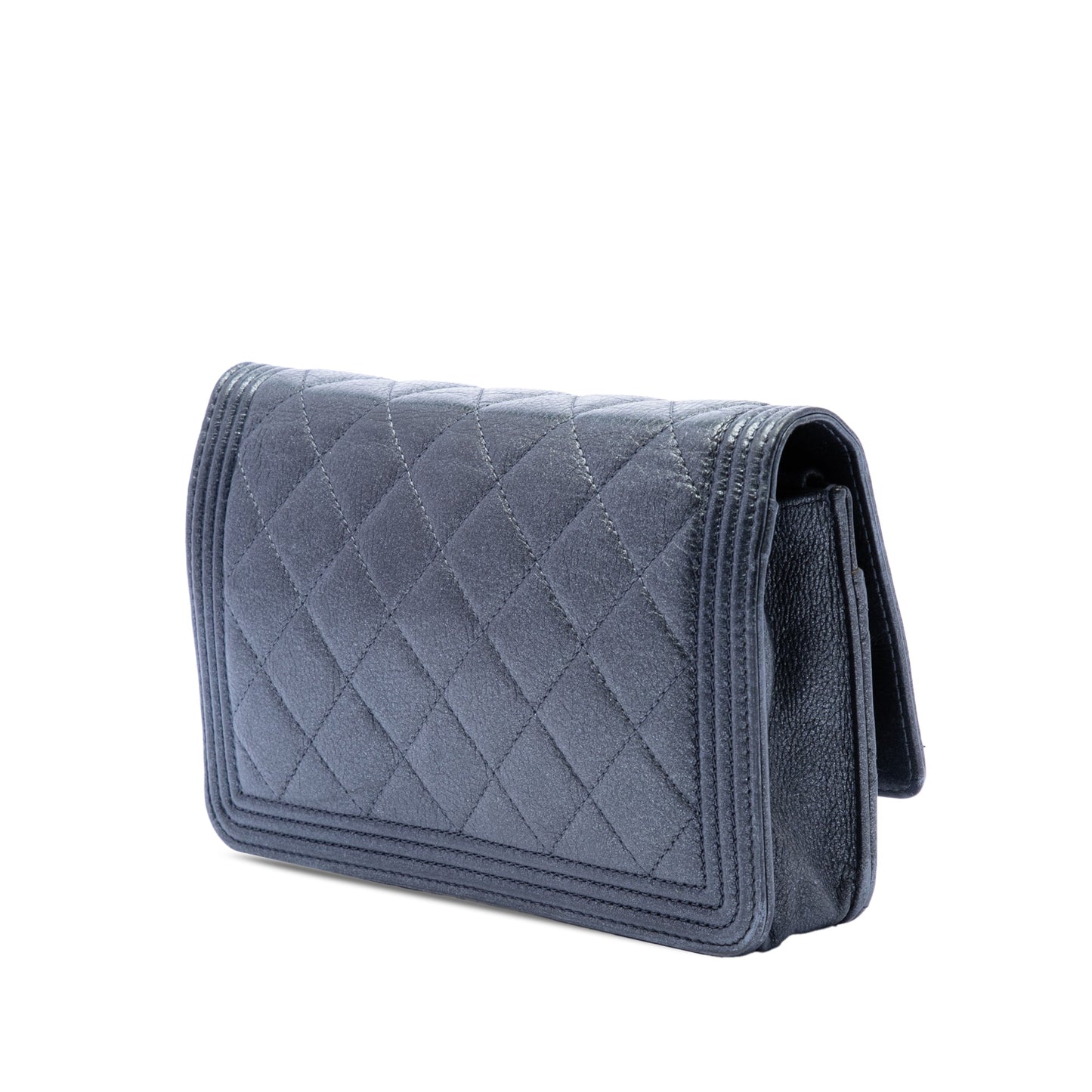 Chanel Quilted Metallic Calfskin Boy Wallet on Chain