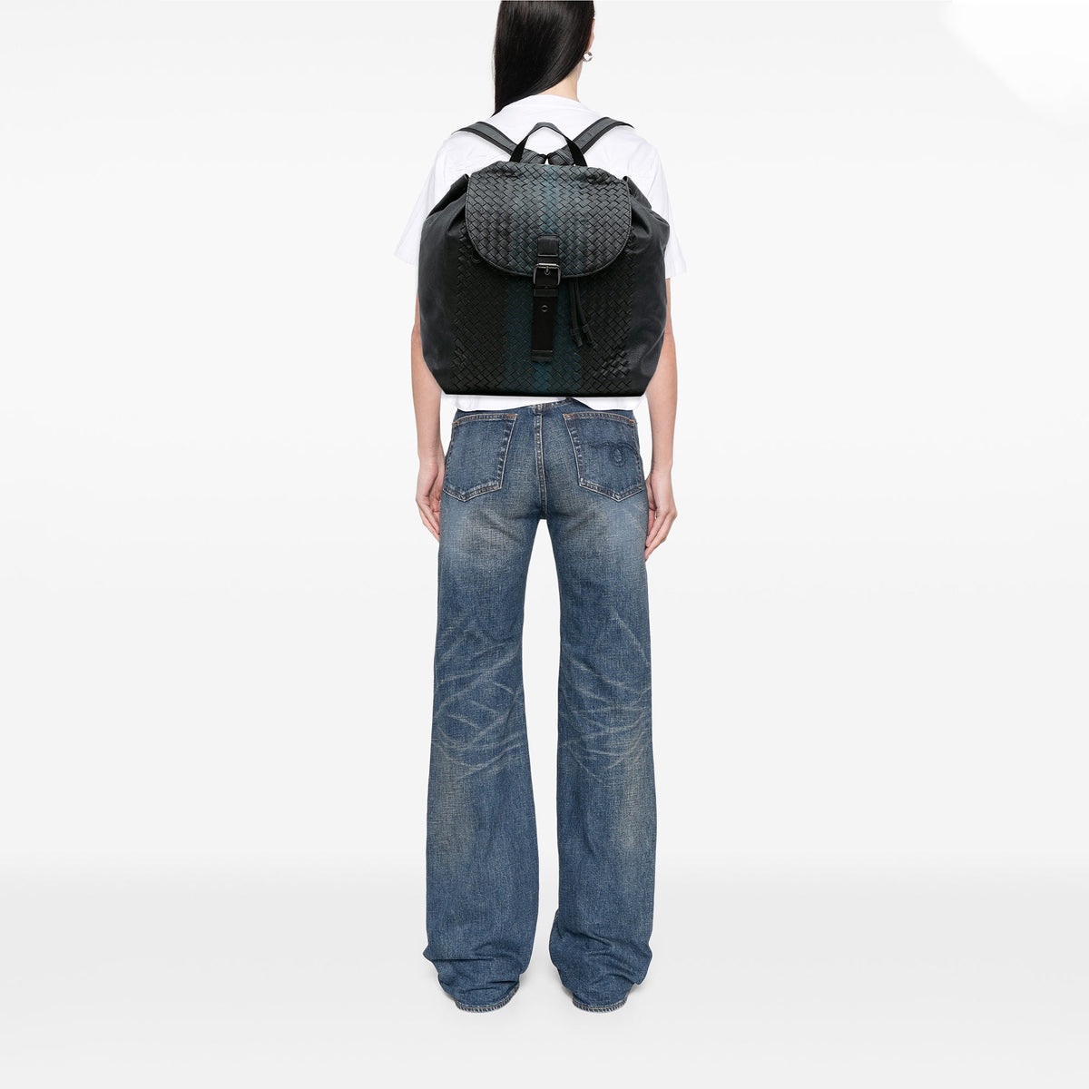 Bottega Veneta Nappa Intrecciato Drawstring Flap Backpack